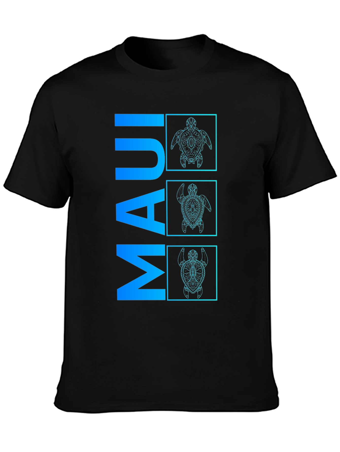 Maui Turtle Graphic Tee - Mens Black T-Shirt