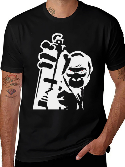 Gorilla Graffiti Artist Black T-Shirt