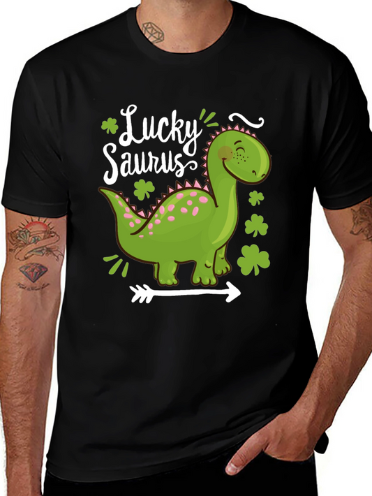 Lucky Saurus T-Shirt - St. Patricks Day Dinosaur Tee