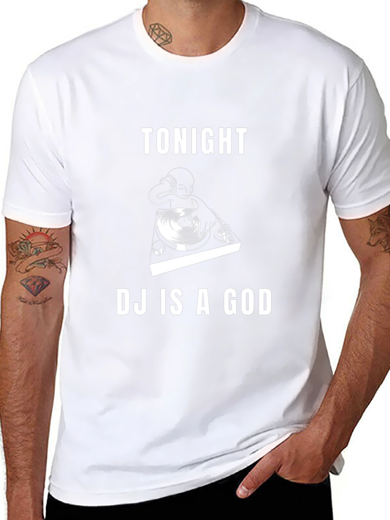Tonight DJ Is A God Black Graphic Tee