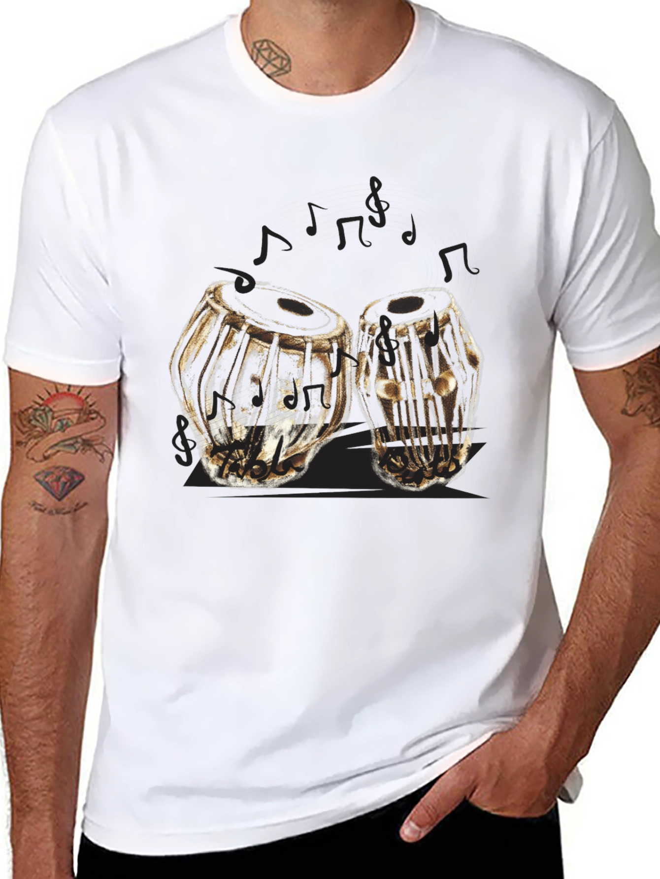 Tabla Drums Graphic T-Shirt - Music Lover Tee