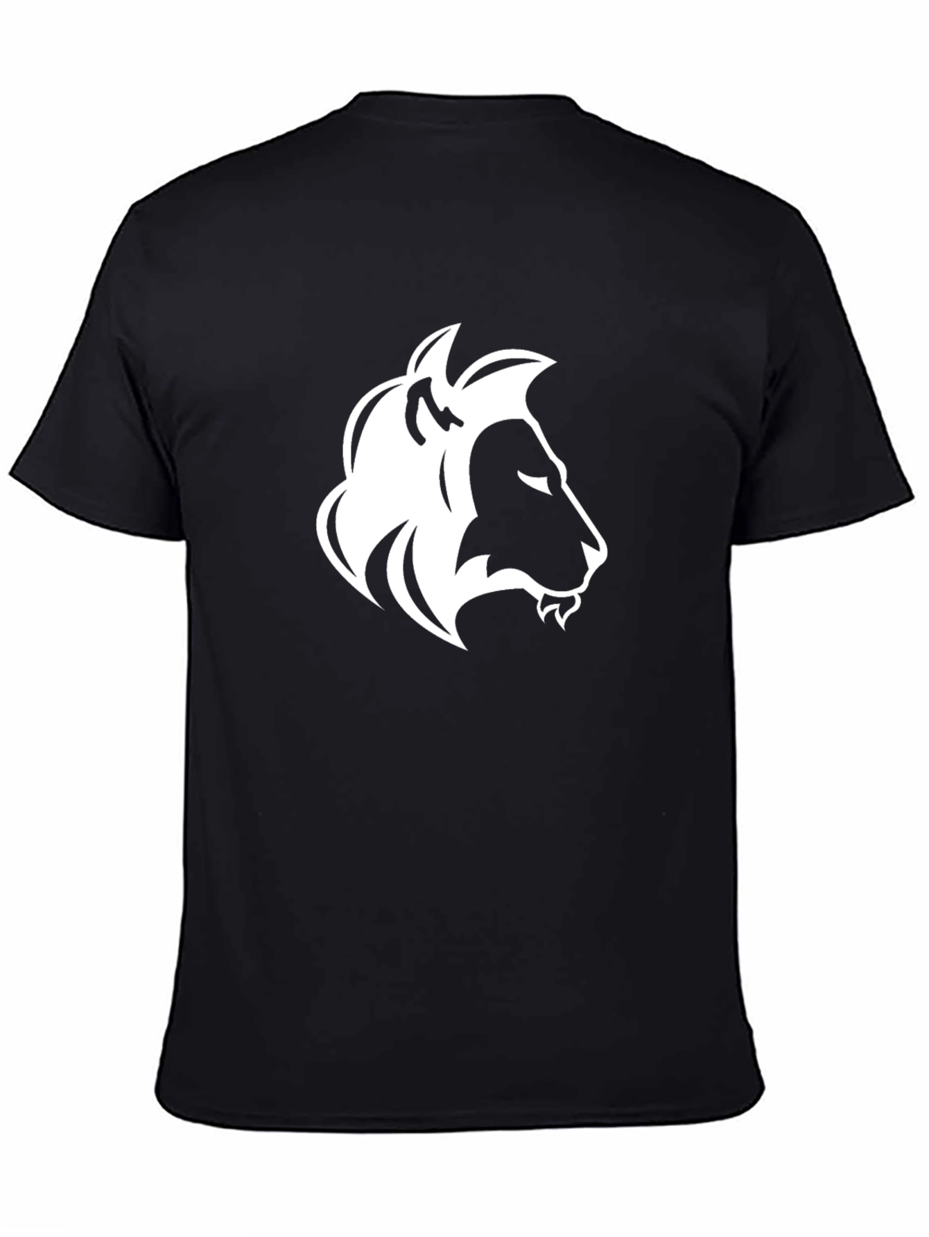 Black Tee with Lion Graphic