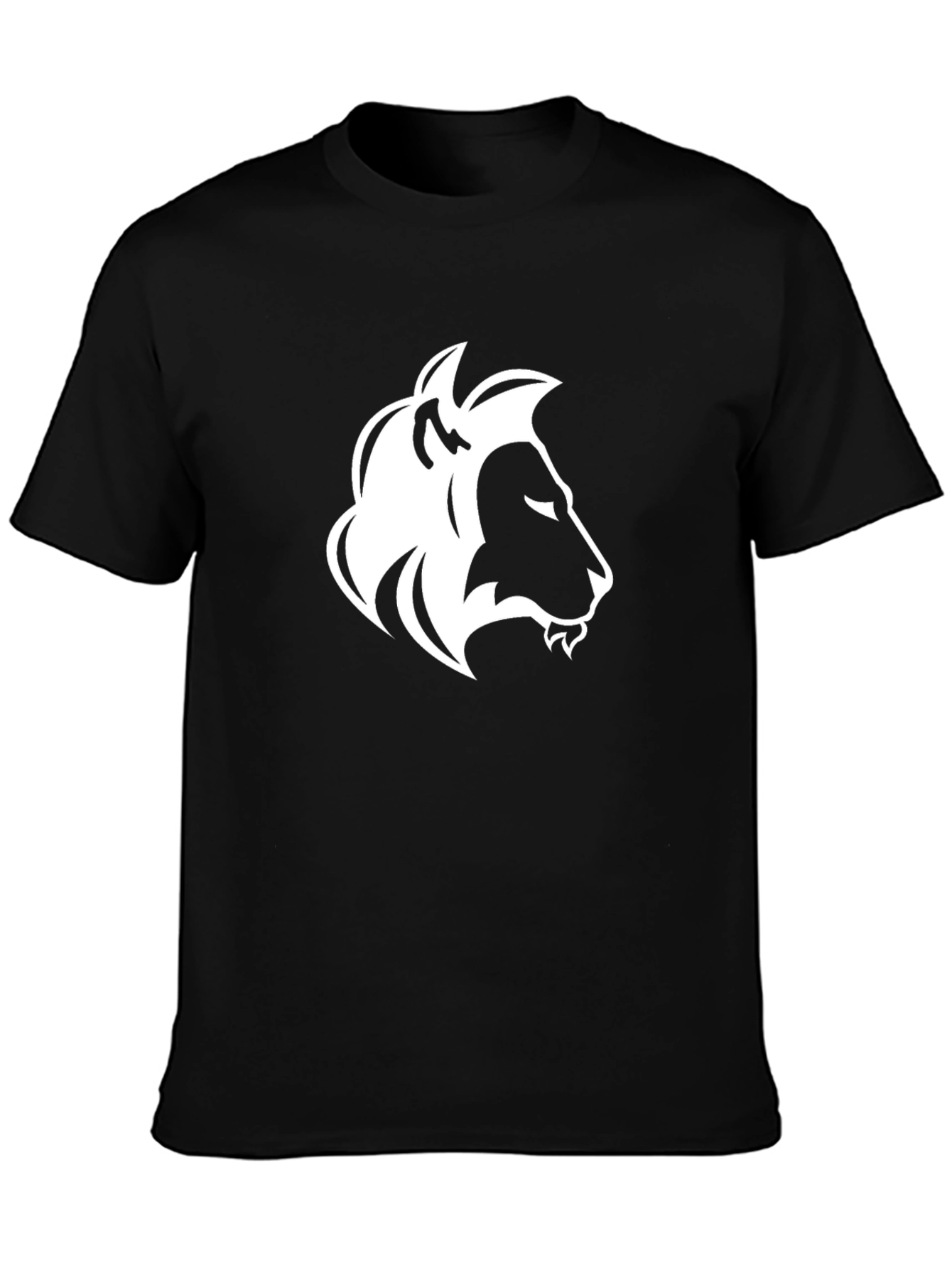 Black Tee with Lion Graphic