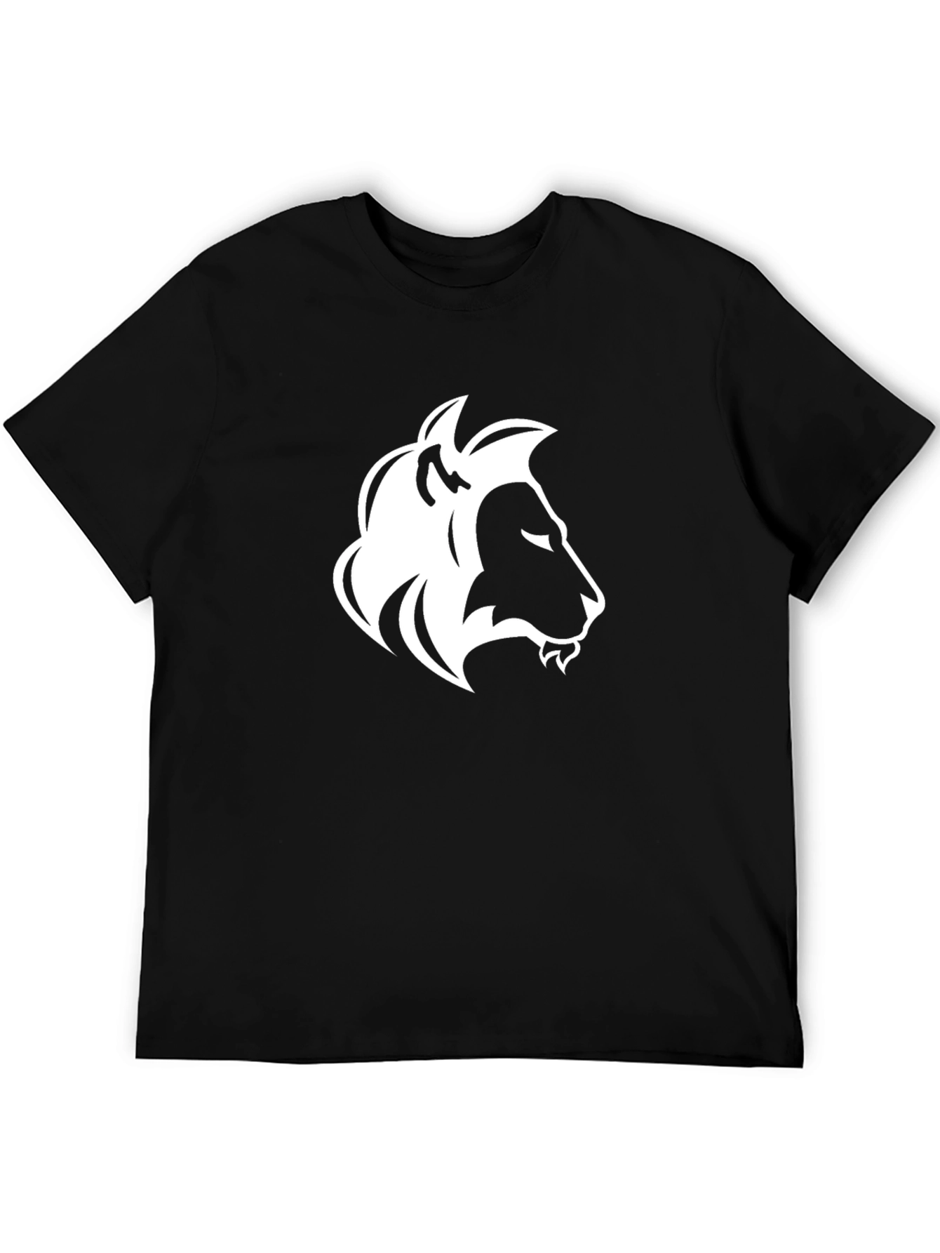 Black Tee with Lion Graphic