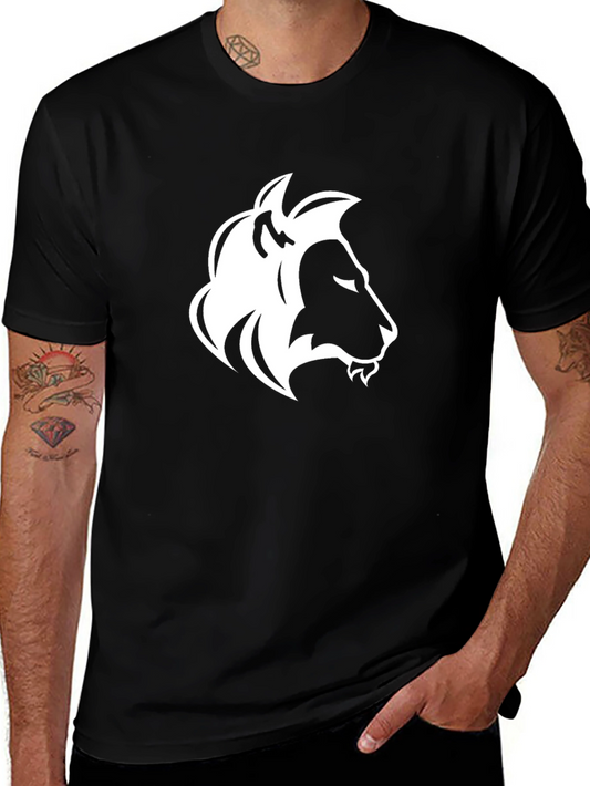 Black Tee with Lion Graphic