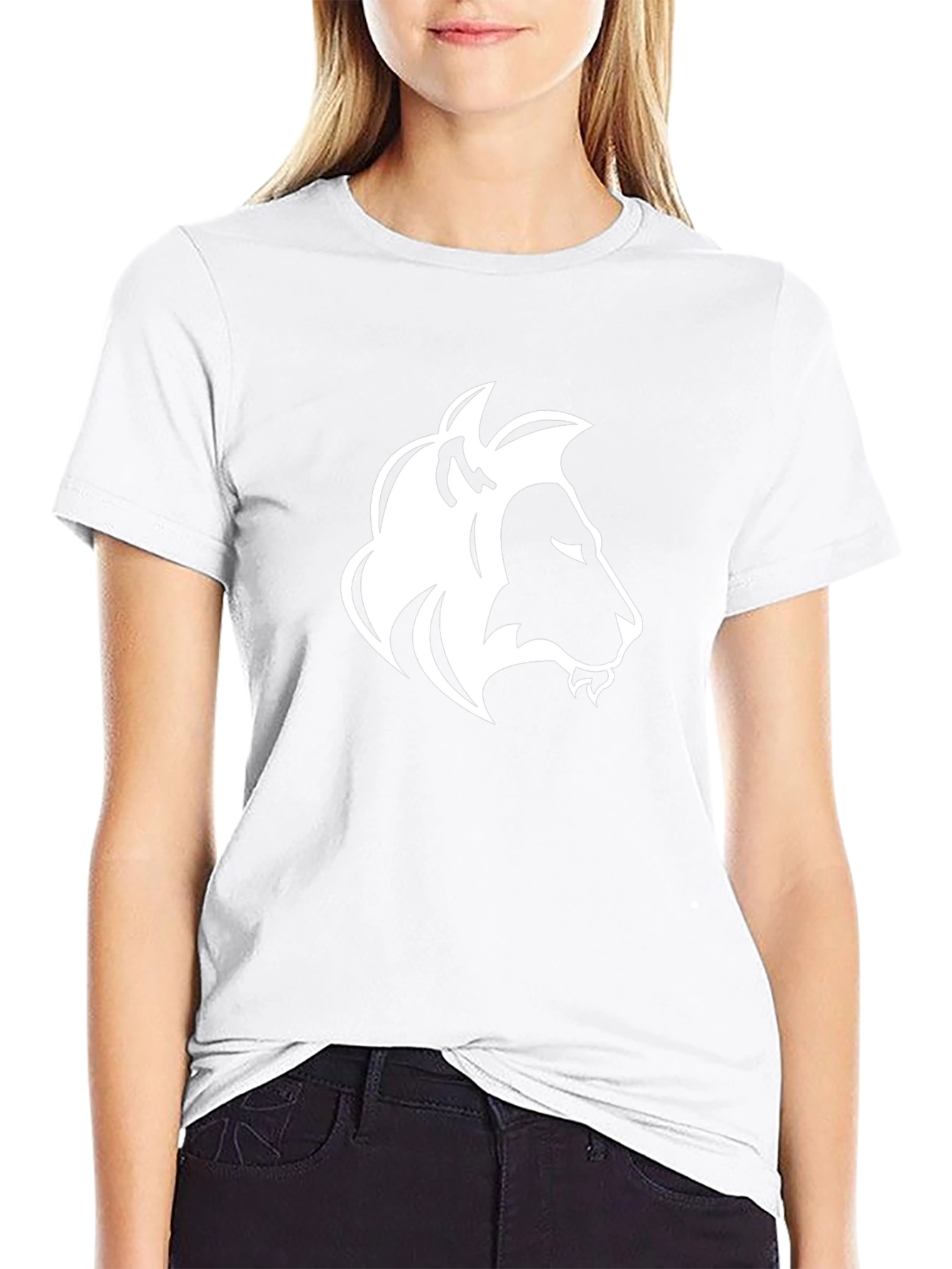 Black Tee with Lion Graphic