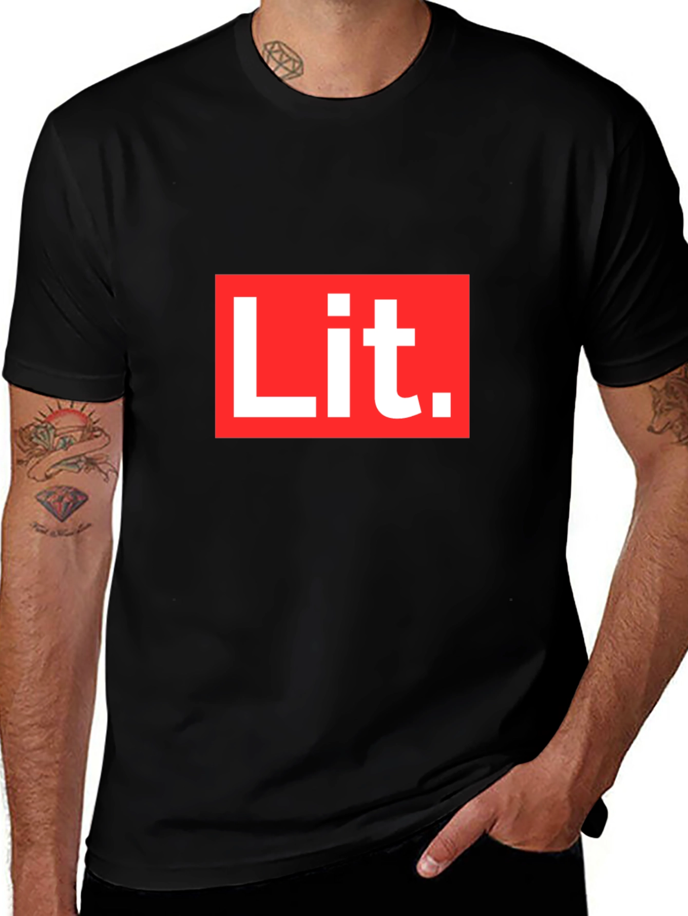 Lit T-Shirt - Bold Red & White Graphic Tee