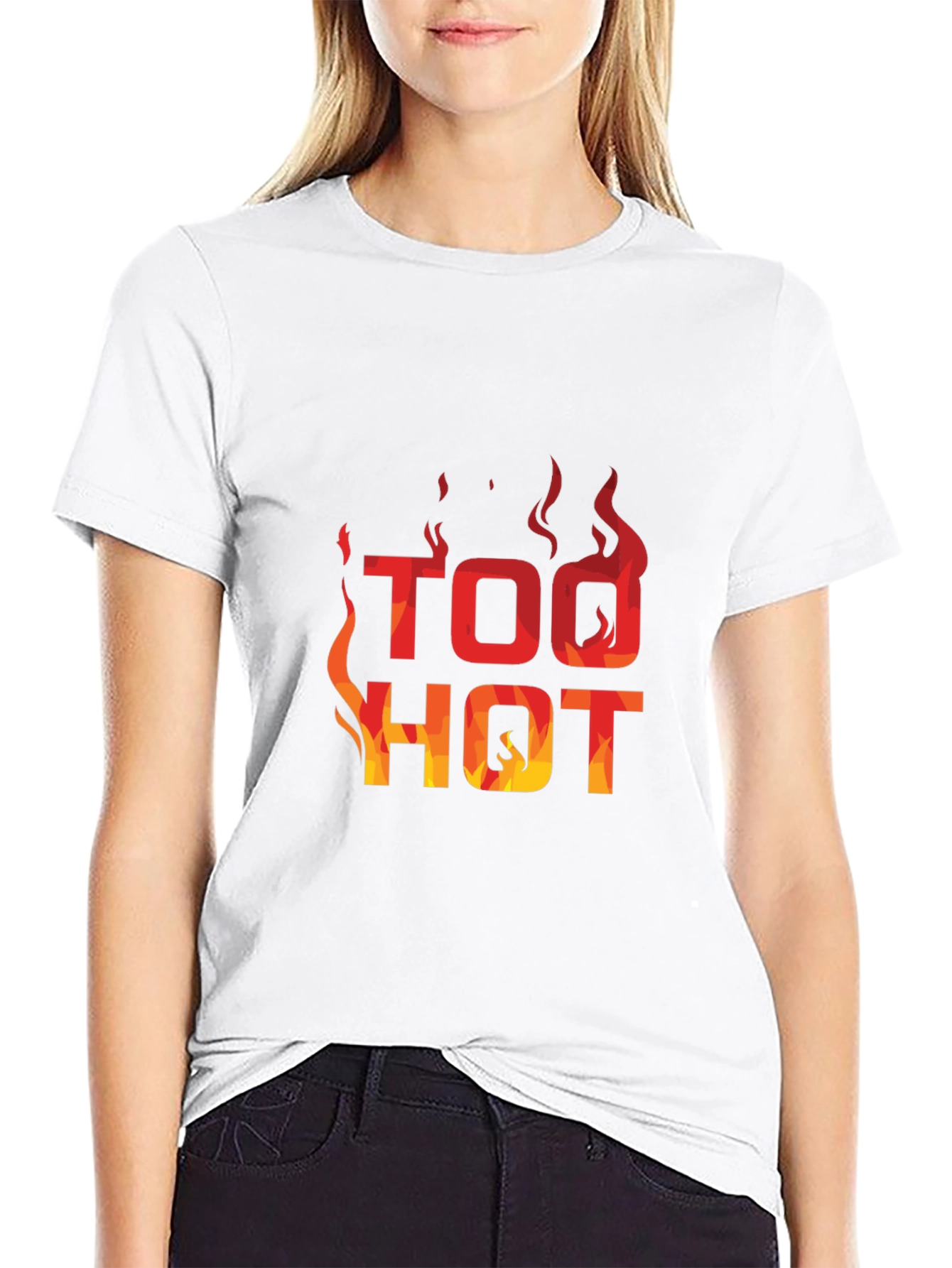 Too Hot Graphic Print Crew Neck T-Shirt