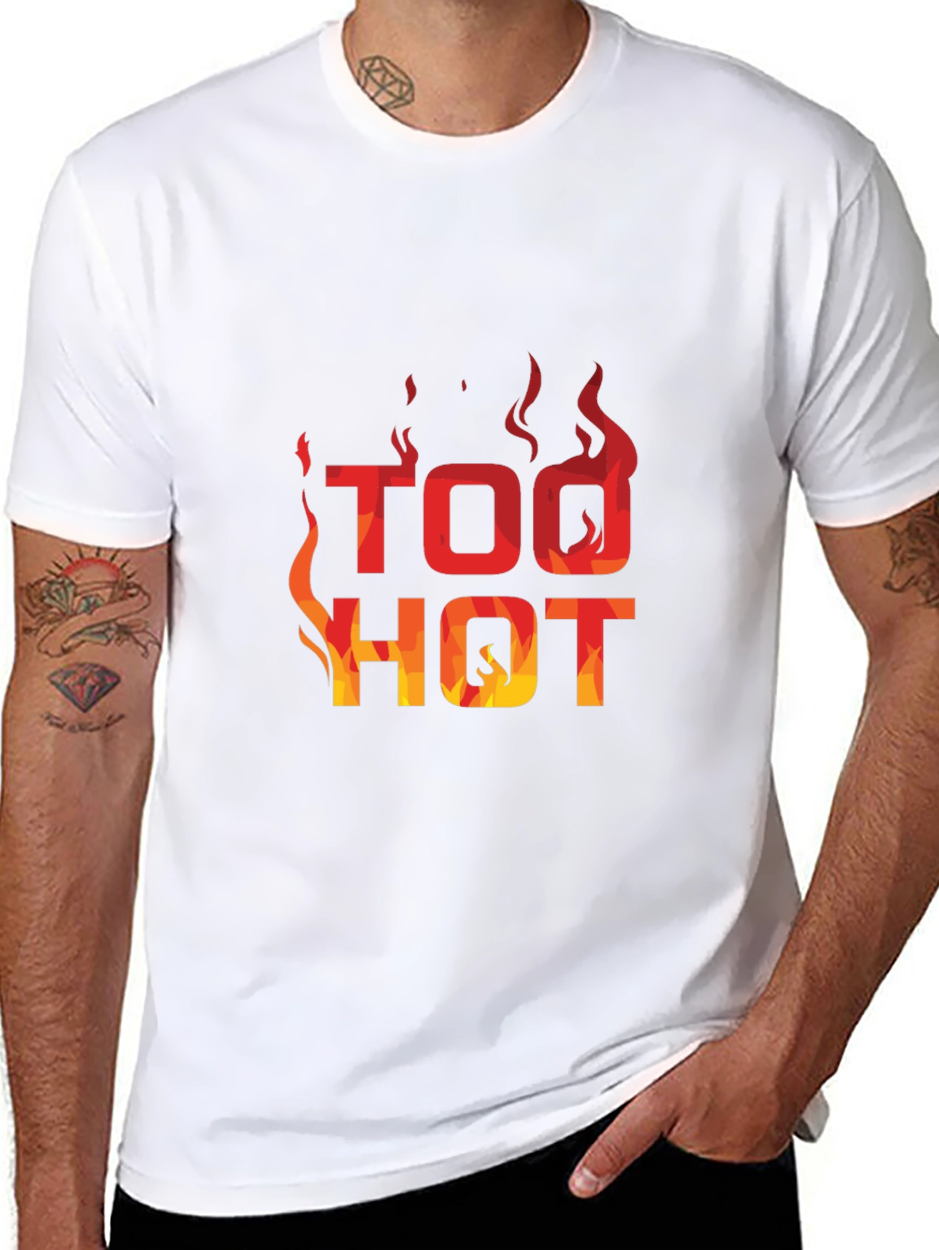 Too Hot Graphic Print Crew Neck T-Shirt