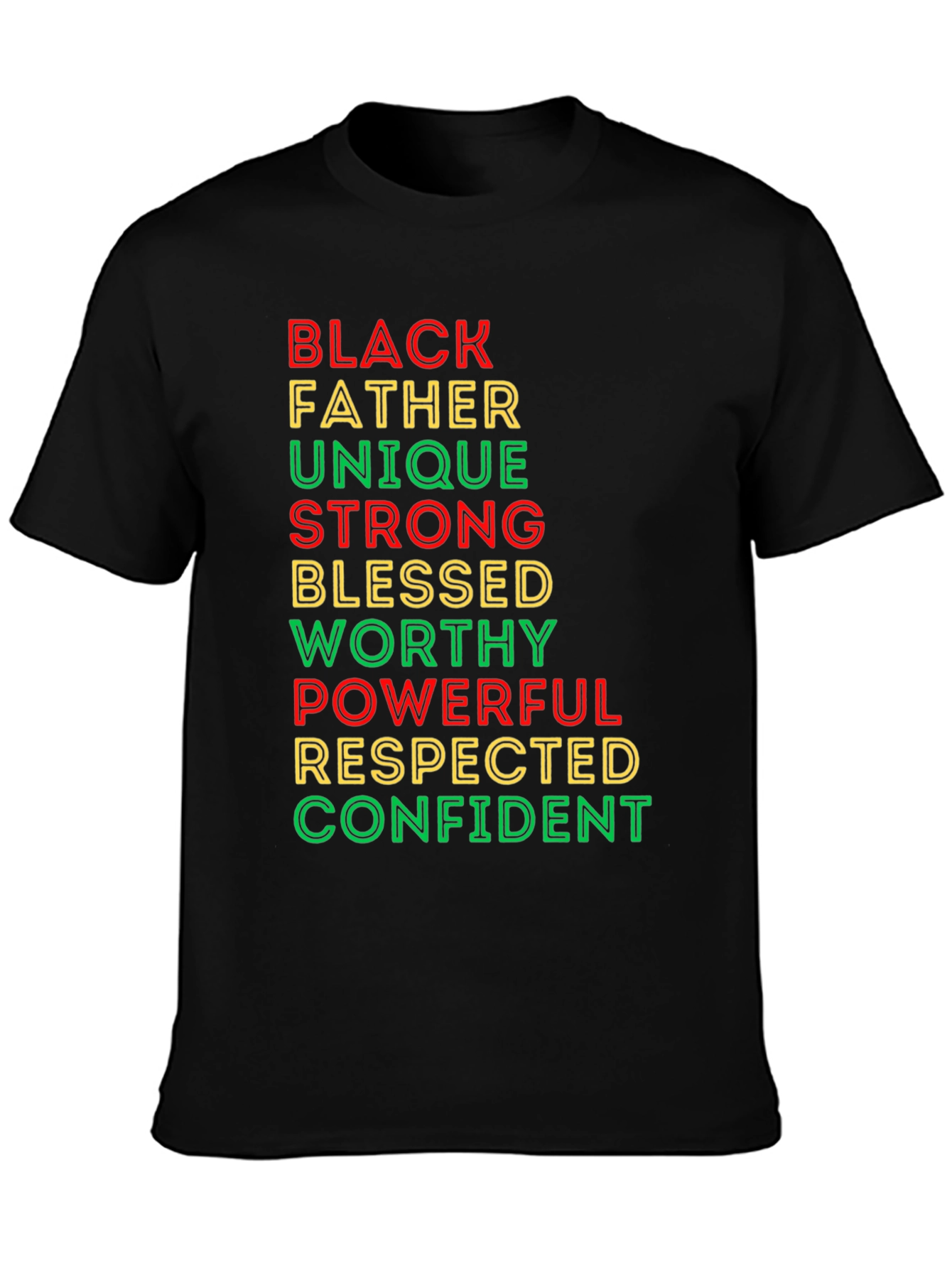 Black Father T-Shirt - Unique Strong Blessed