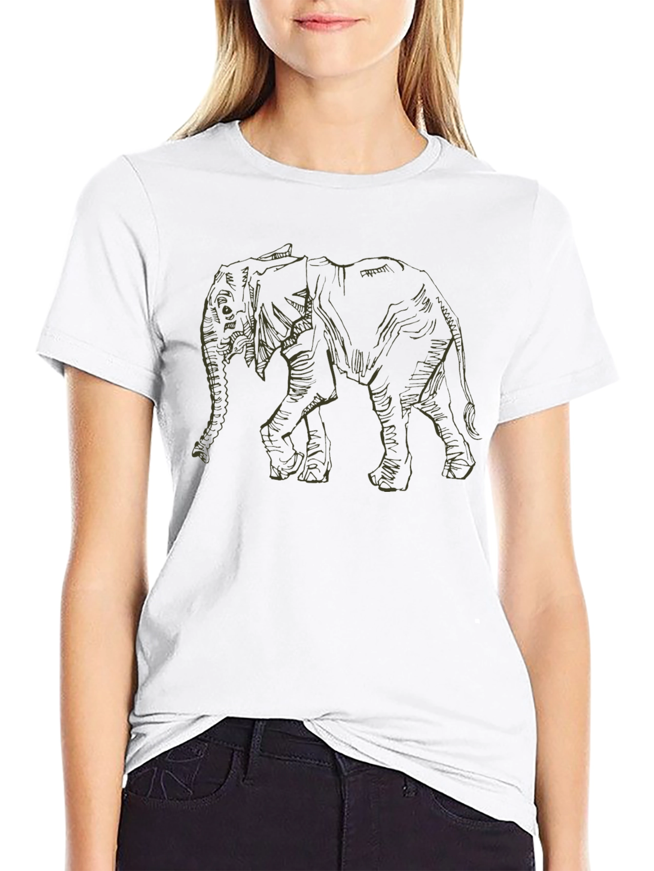 Black Elephant Graphic Tee - Mens Casual Wear
