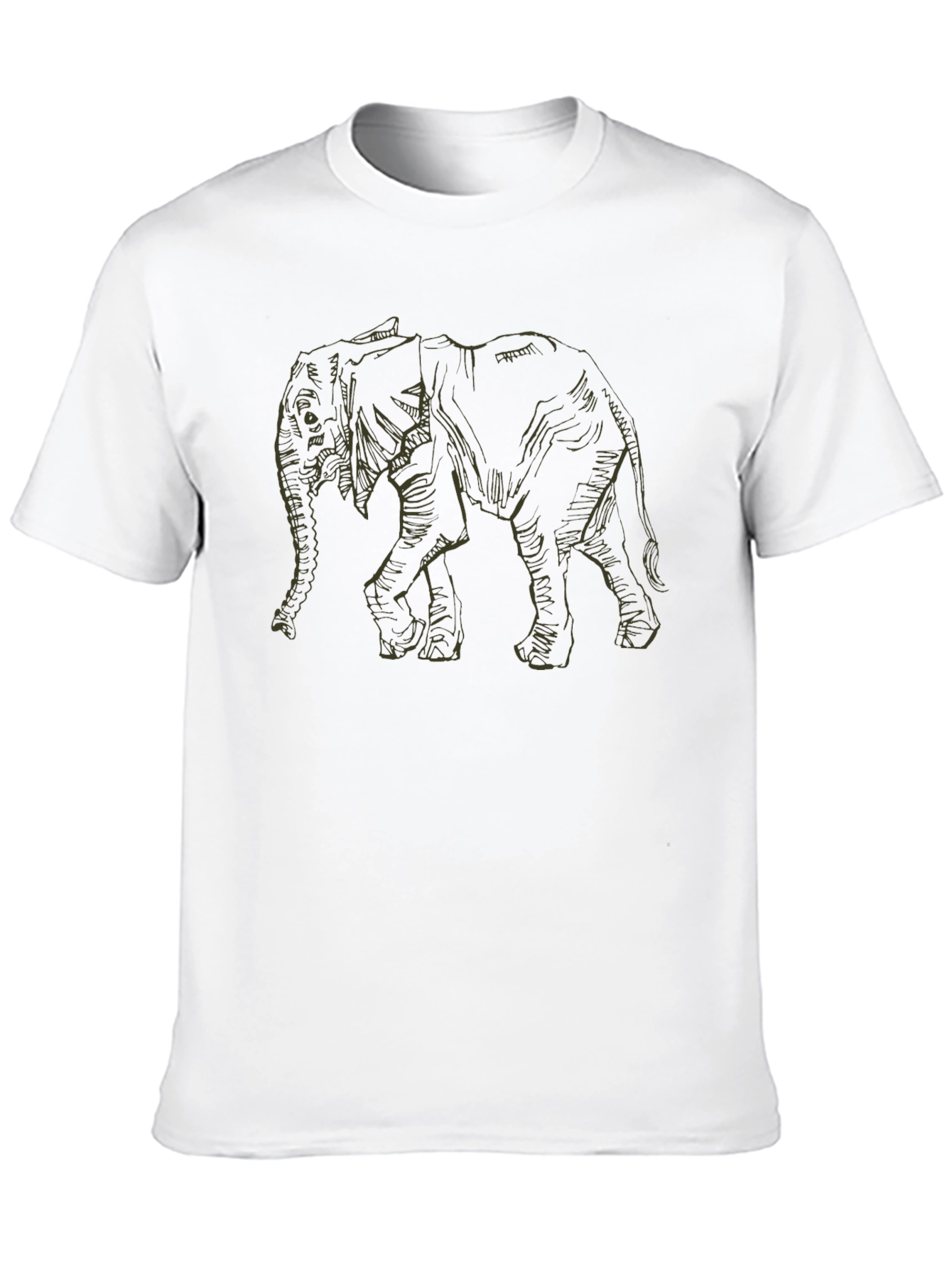 Black Elephant Graphic Tee - Mens Casual Wear