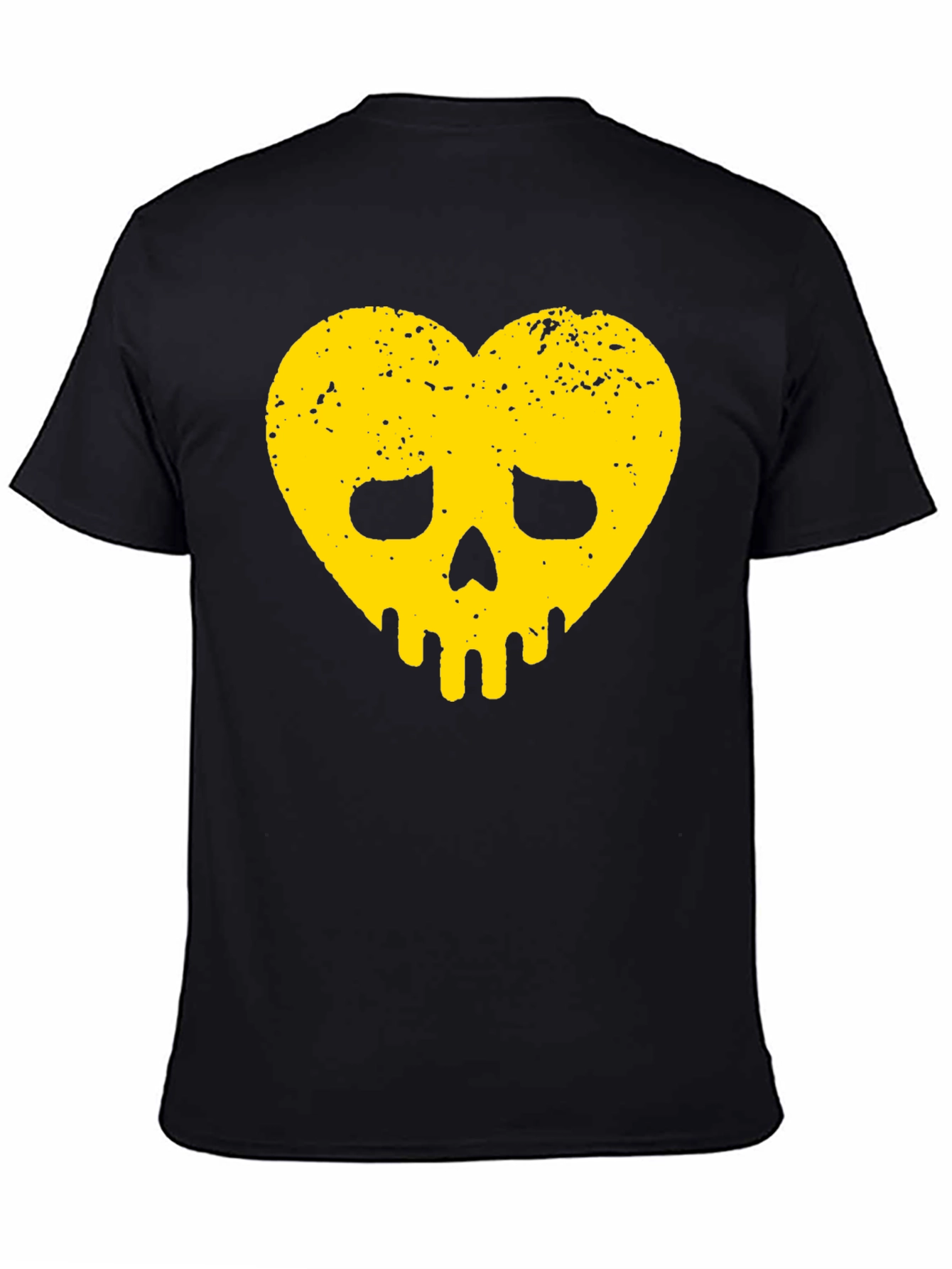Heart Skull Graphic Tee - Black