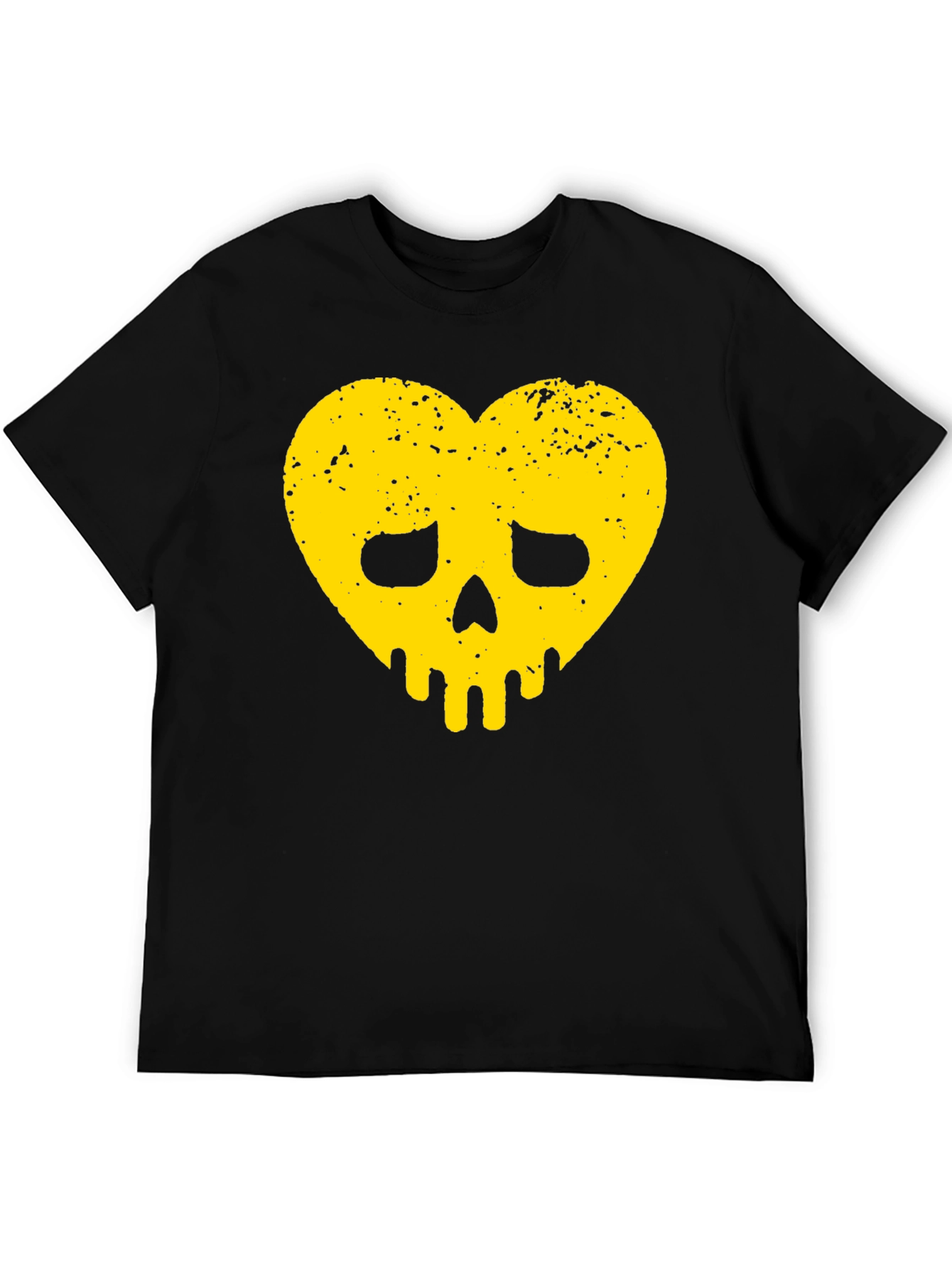 Heart Skull Graphic Tee - Black