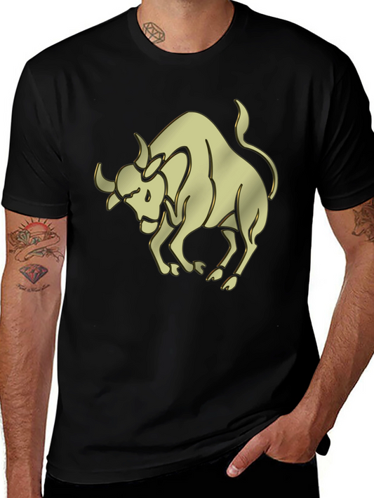 Gold Taurus Graphic Black T-Shirt