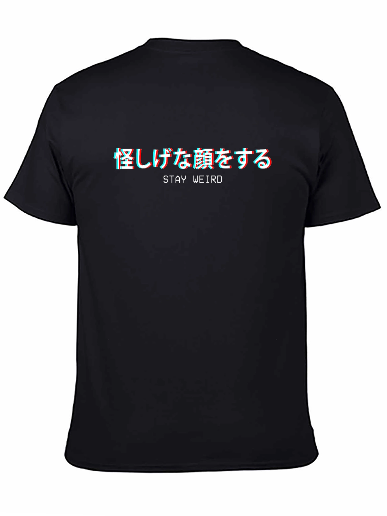 Stay Weird Graphic Tee - Black Crew Neck