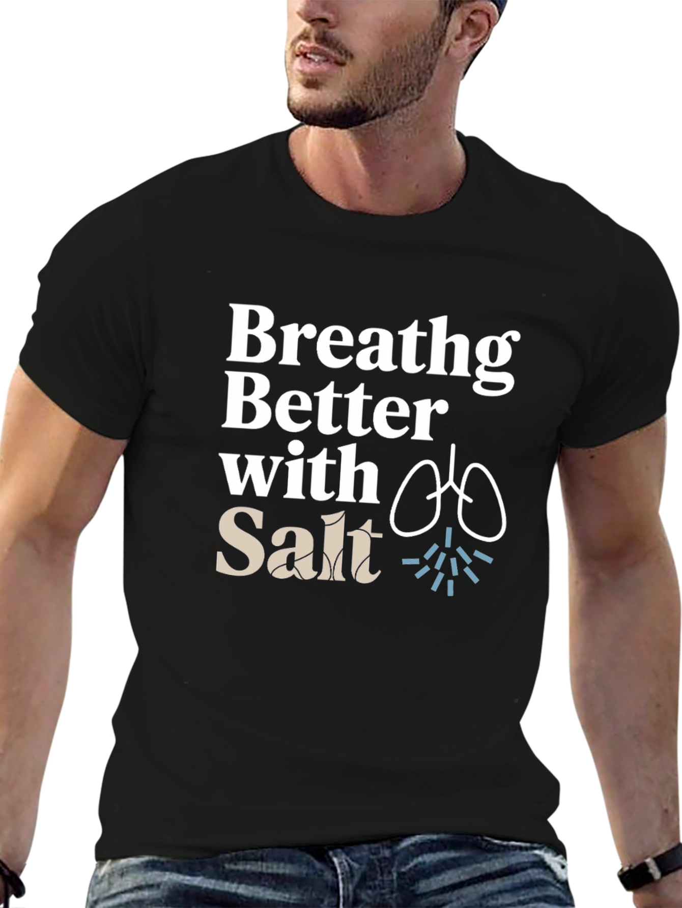 Breathing Better With Salt Black T-Shirt