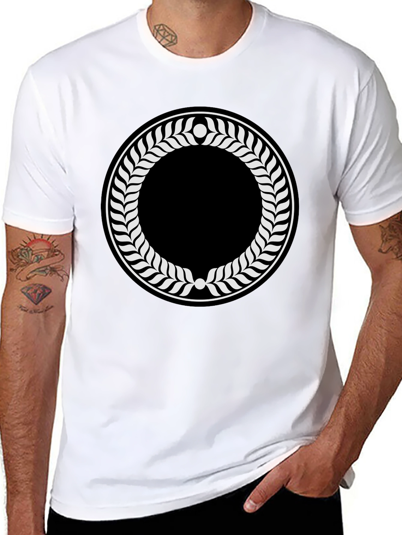 Laurel Wreath Graphic Black T-Shirt