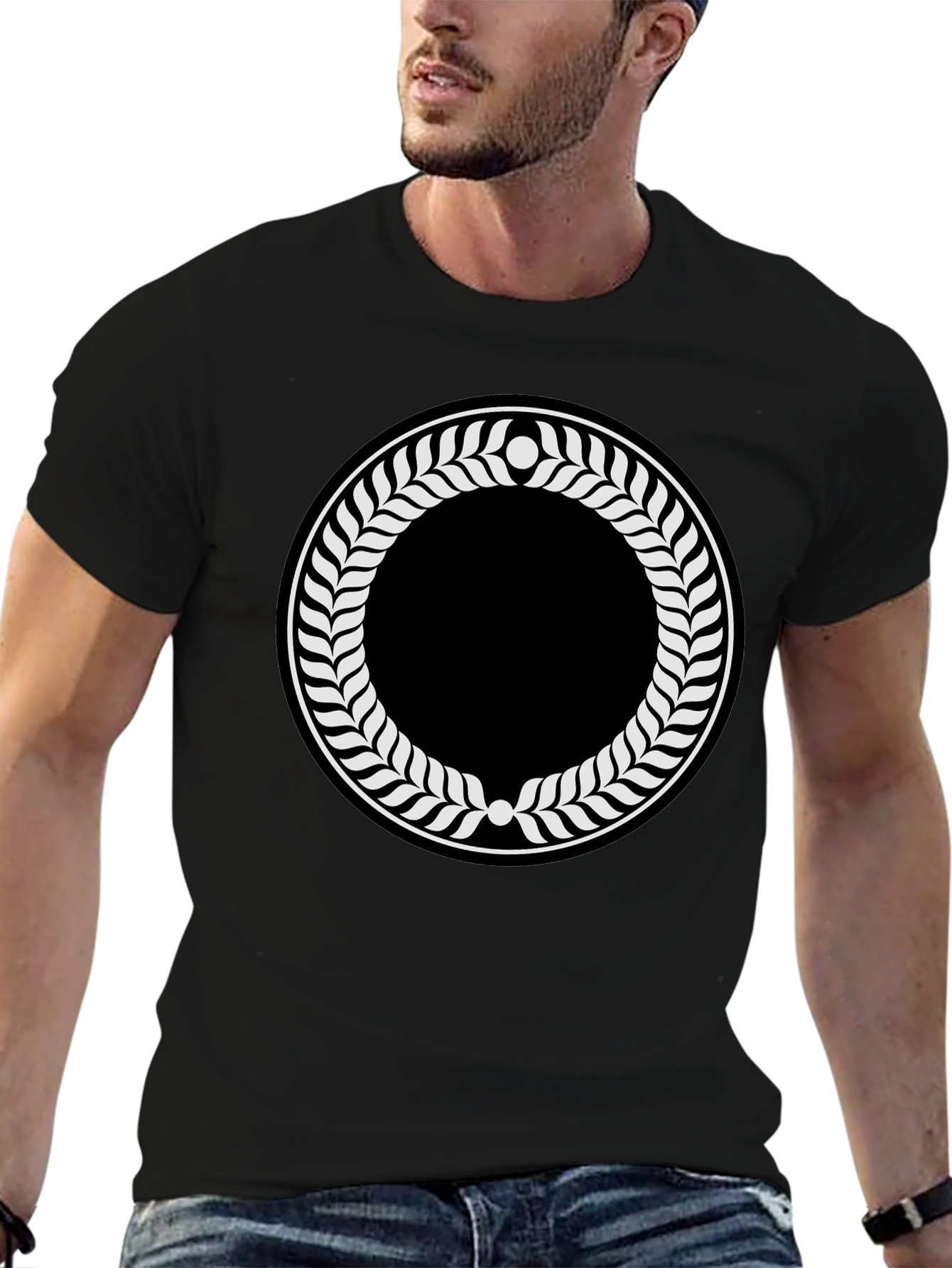 Laurel Wreath Graphic Black T-Shirt