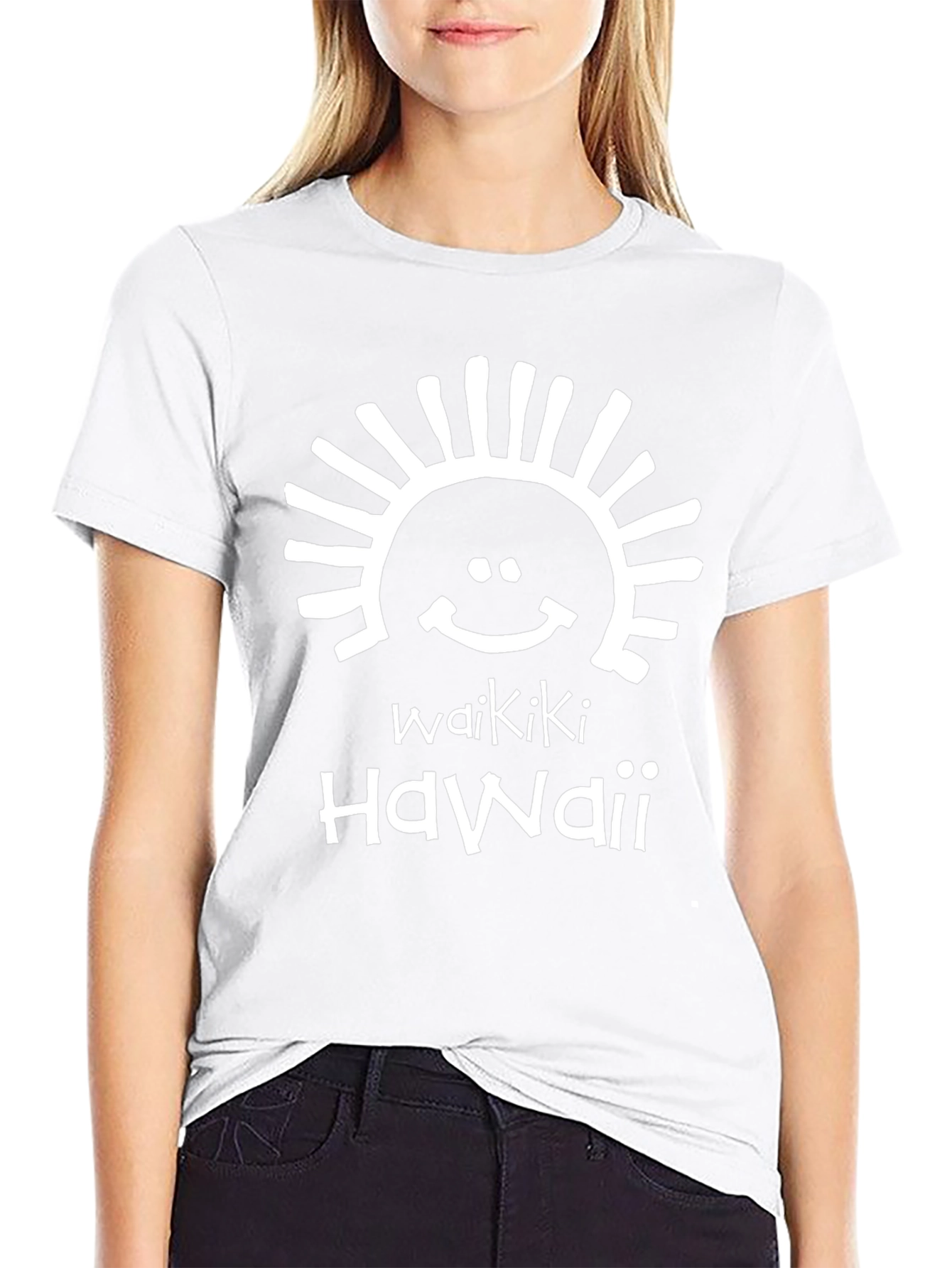 Waikiki Hawaii Graphic T-Shirt Black