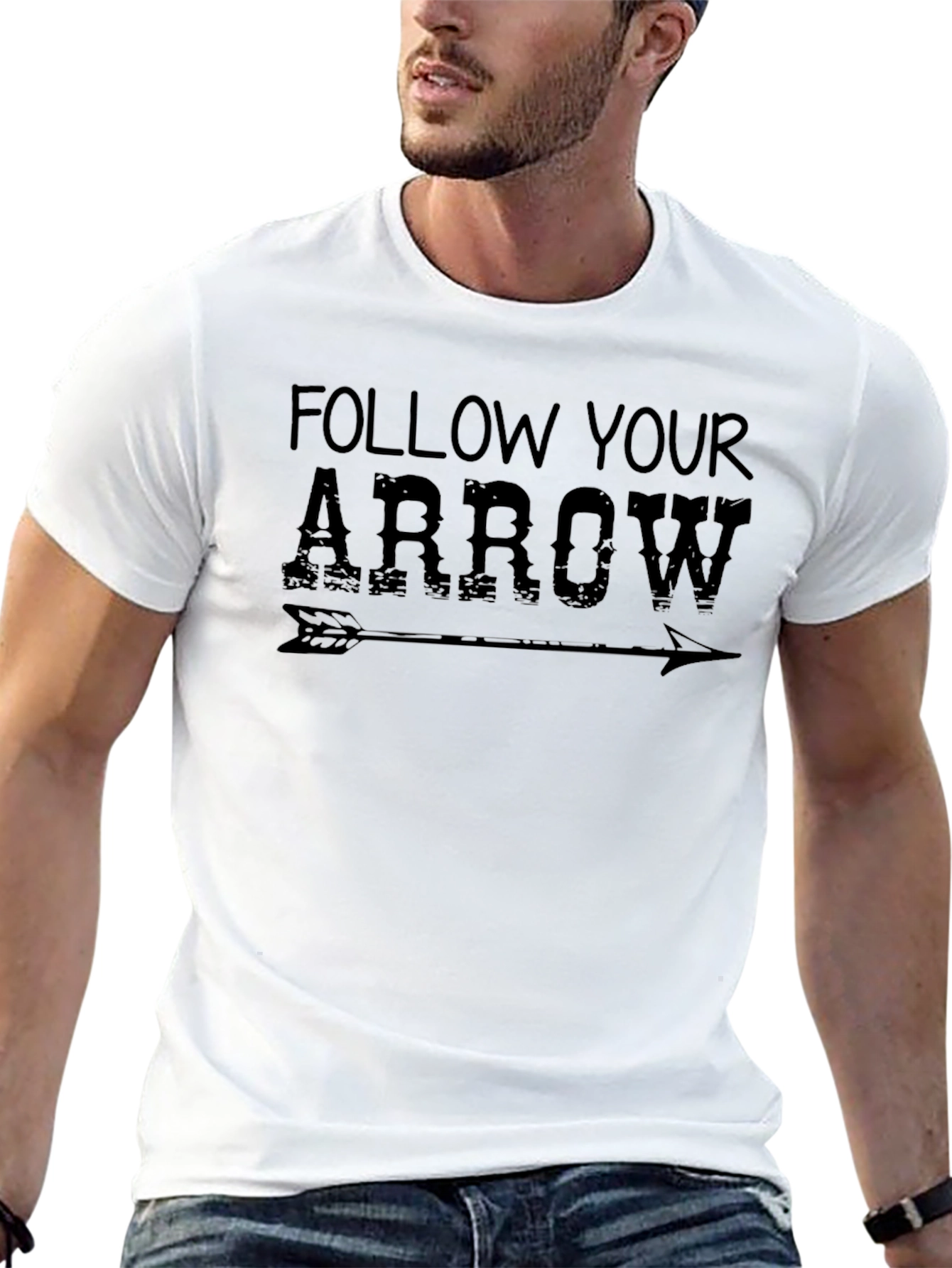 Follow Your Arrow Graphic T-Shirt - Black Cotton Tee