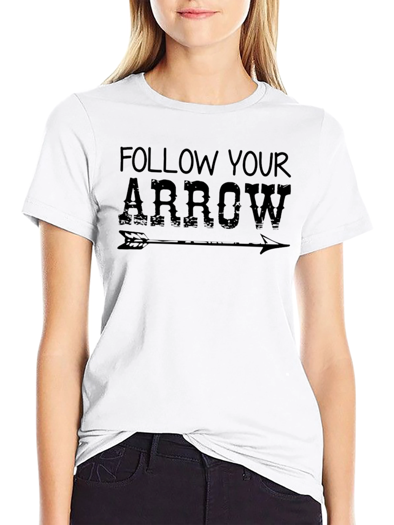 Follow Your Arrow Graphic T-Shirt - Black Cotton Tee
