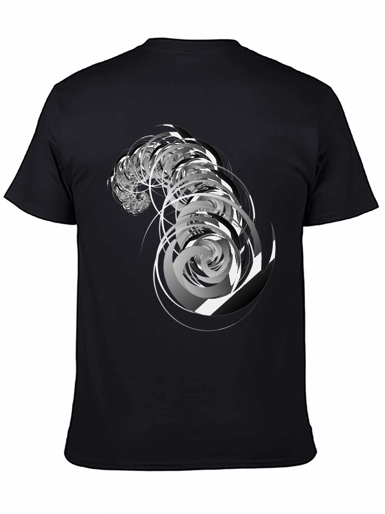 Abstract Swirl Graphic Black Tee