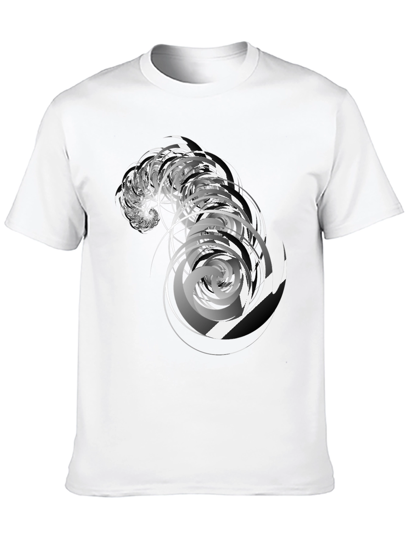 Abstract Swirl Graphic Black Tee