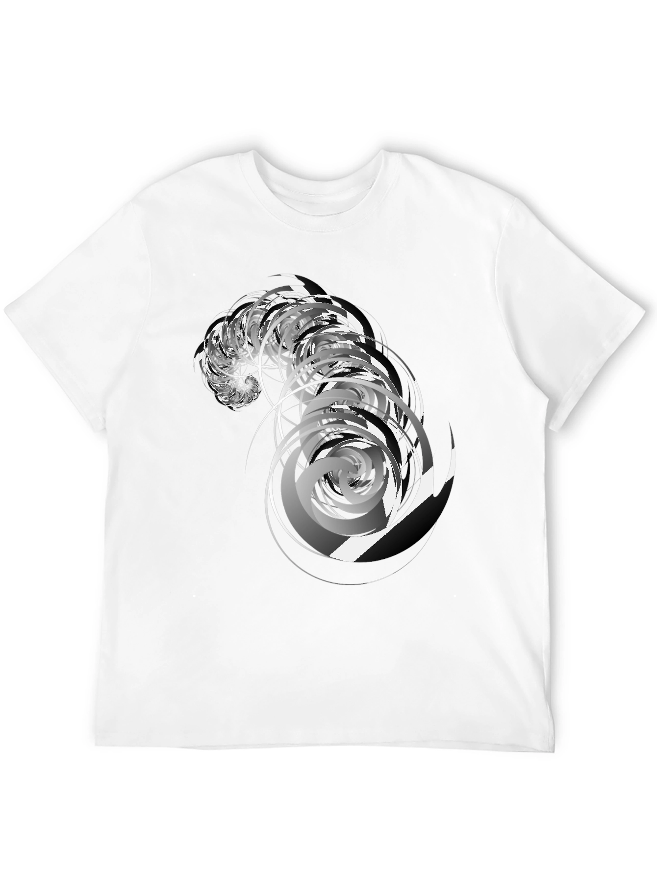 Abstract Swirl Graphic Black Tee