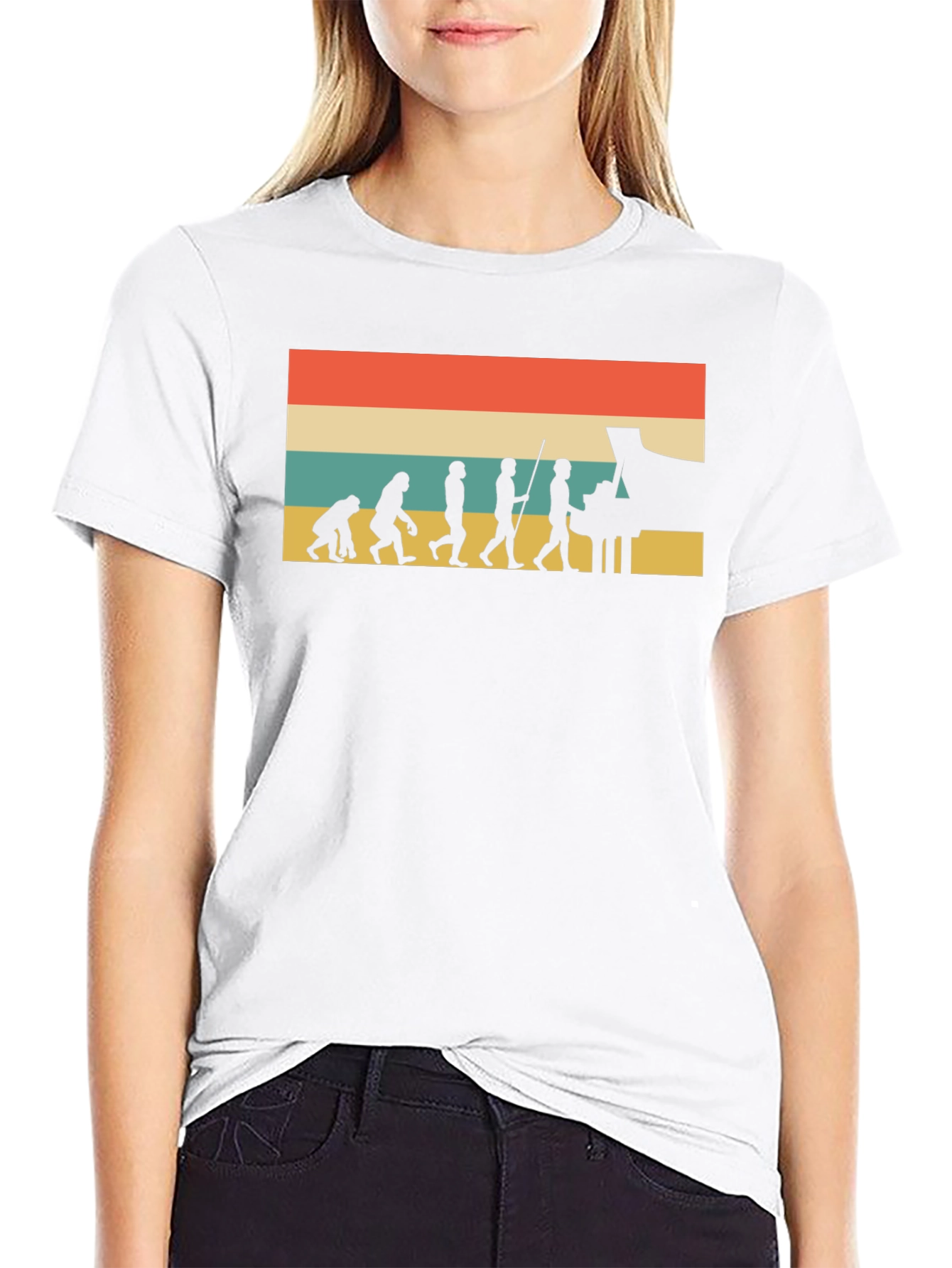 Piano Evolution Graphic Tee - Black Unisex T-Shirt