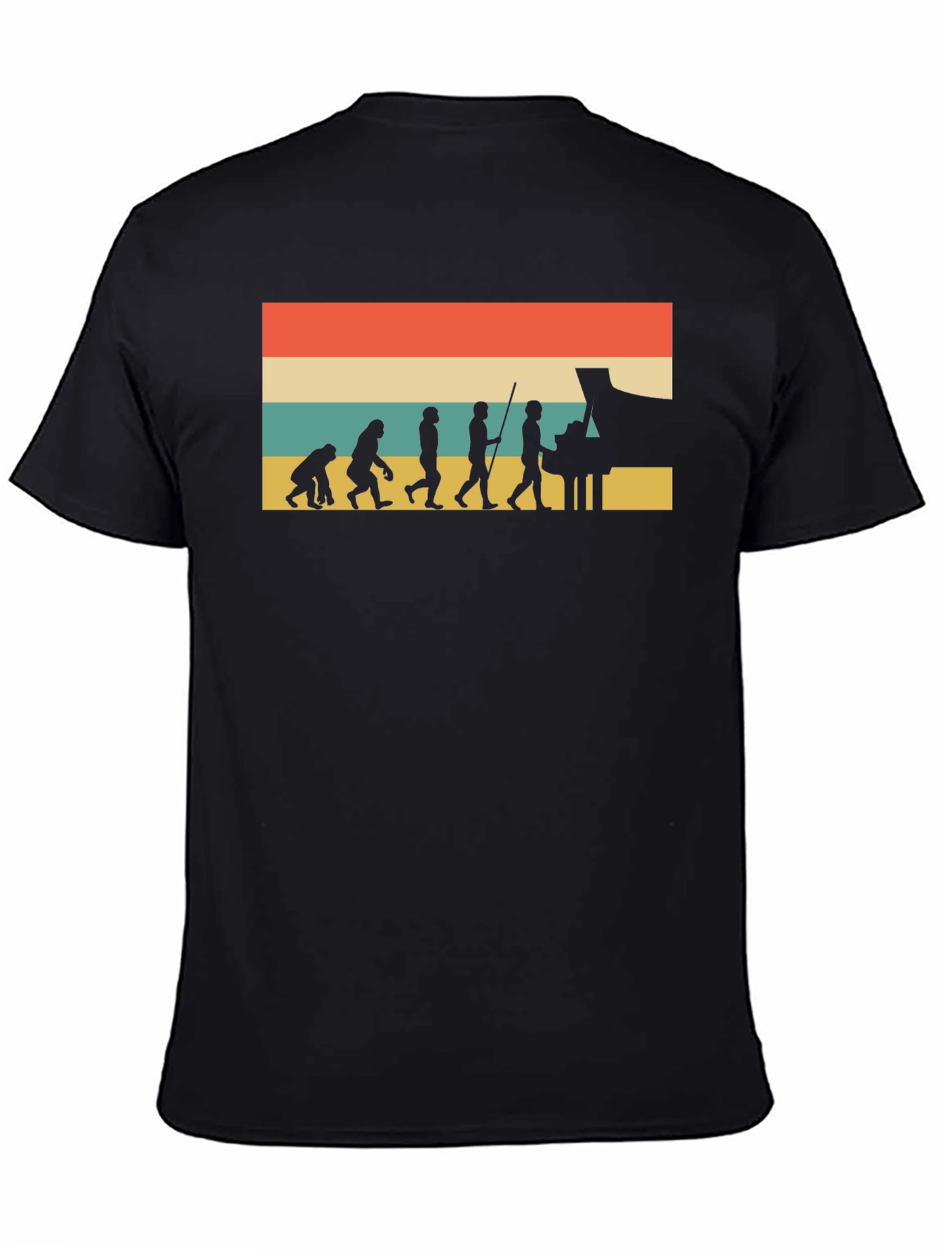 Piano Evolution Graphic Tee - Black Unisex T-Shirt