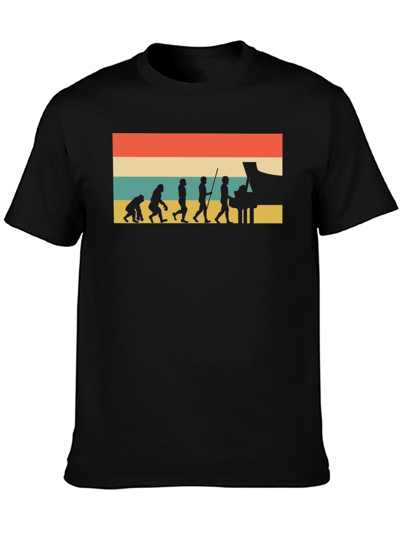 Piano Evolution Graphic Tee - Black Unisex T-Shirt