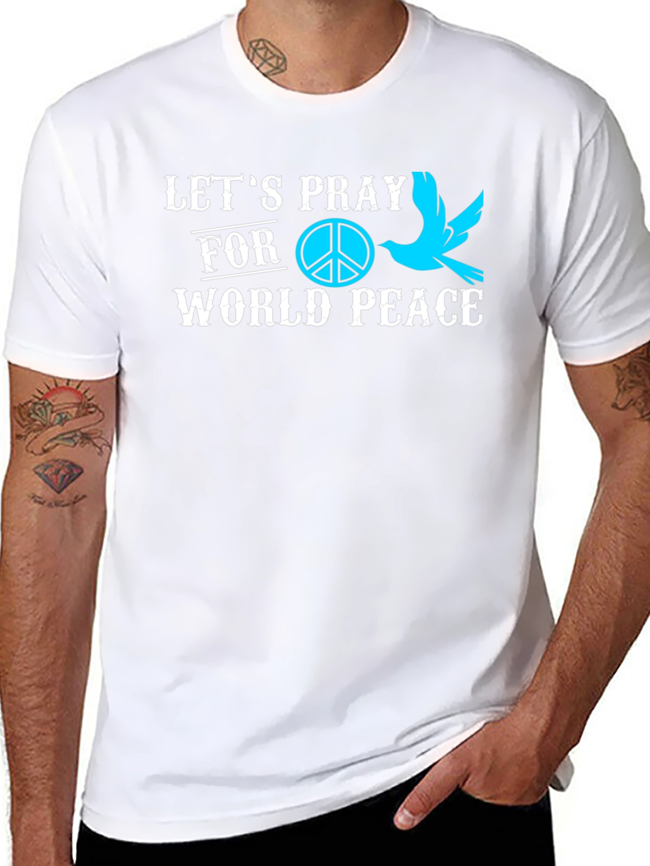 Lets Pray for World Peace Graphic T-Shirt