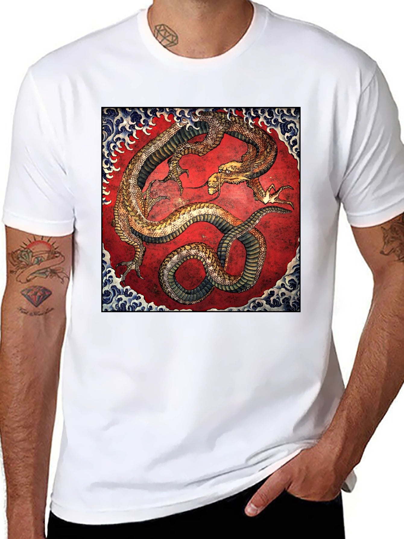 Dragon Print Black T-Shirt