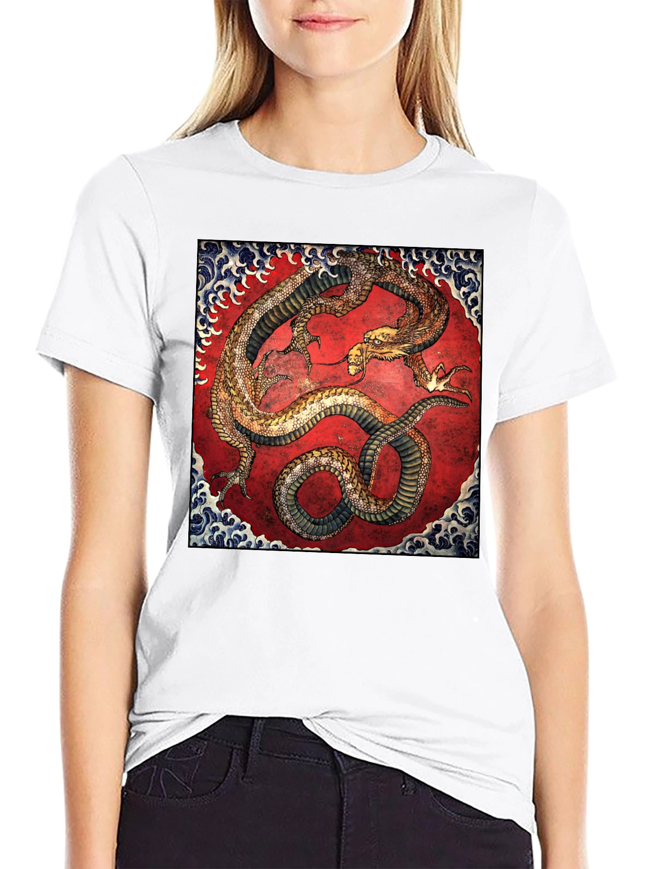 Dragon Print Black T-Shirt