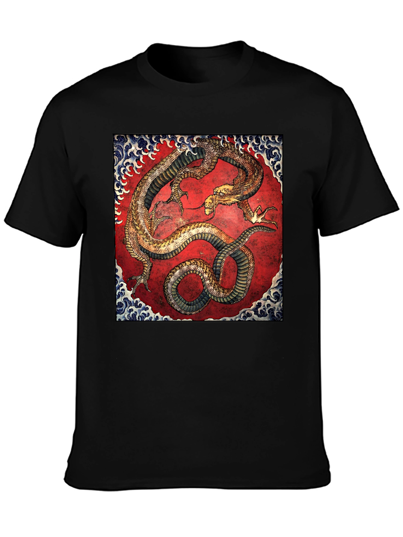 Dragon Print Black T-Shirt