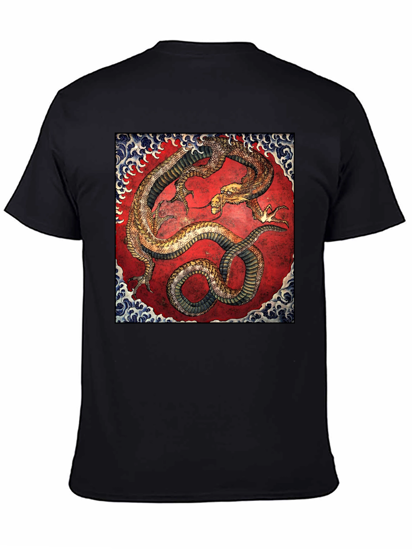 Dragon Print Black T-Shirt