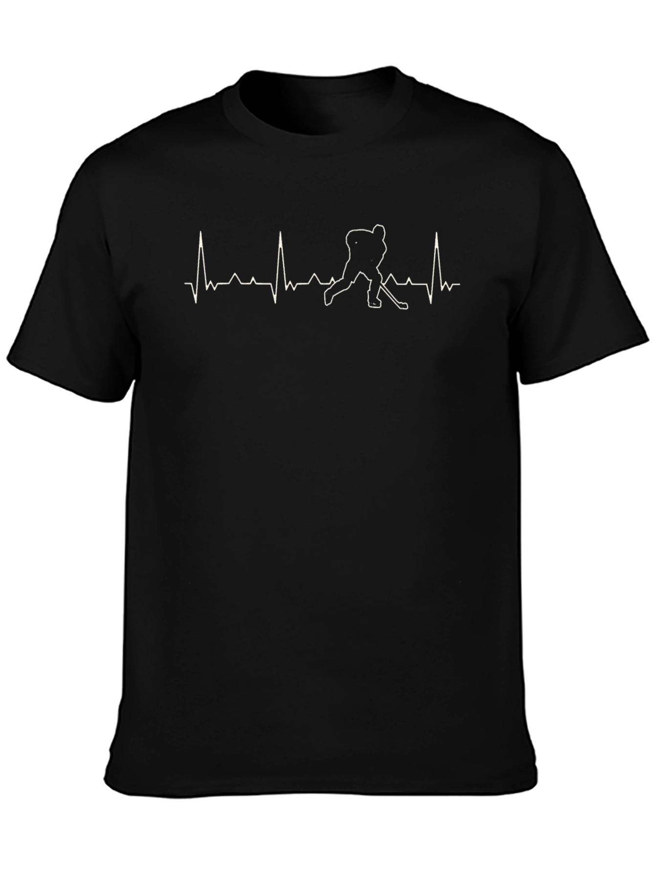 Hockey Heartbeat T-Shirt - Black Tee