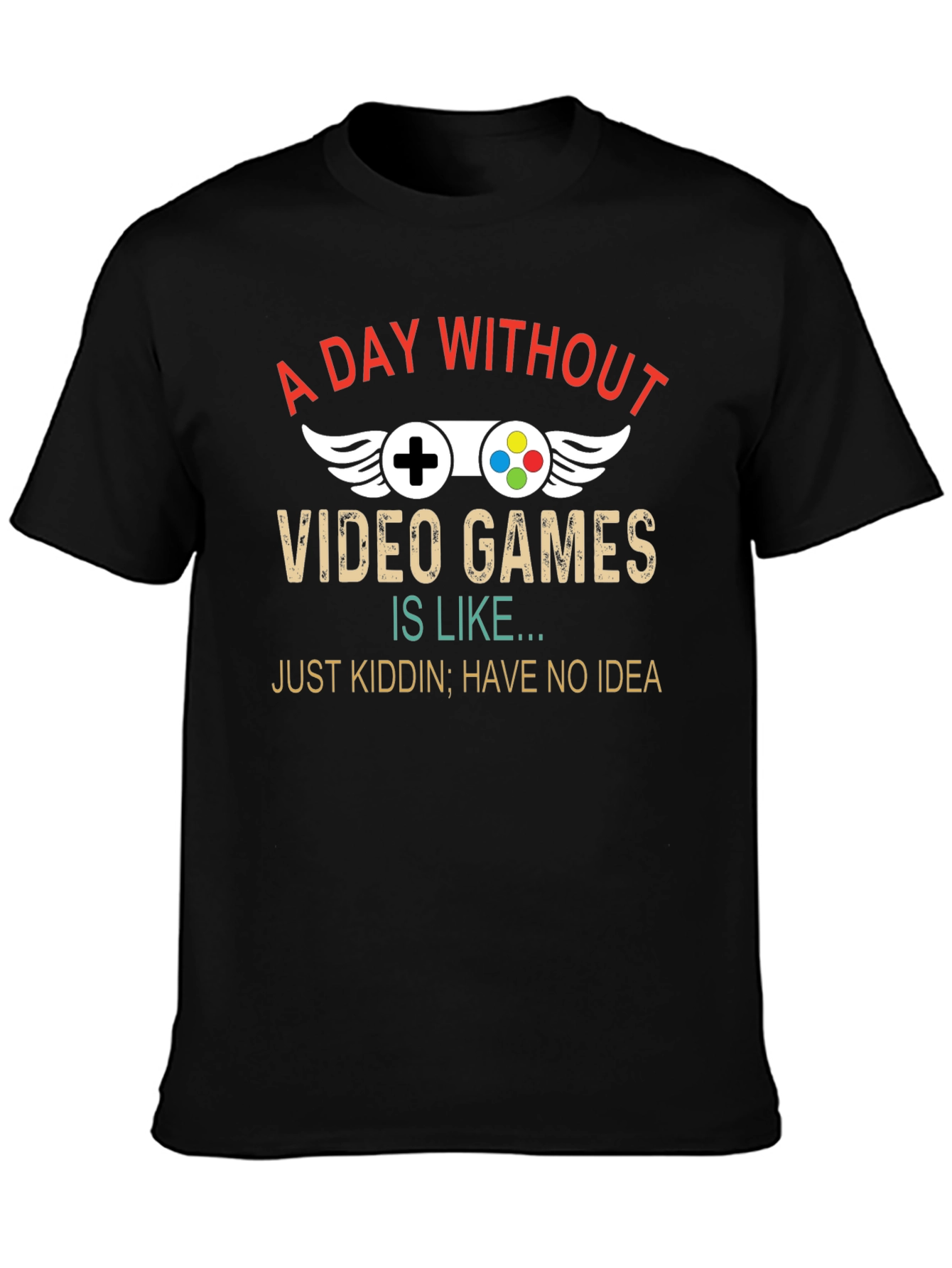 A Day Without Video Games Mens Black T-Shirt