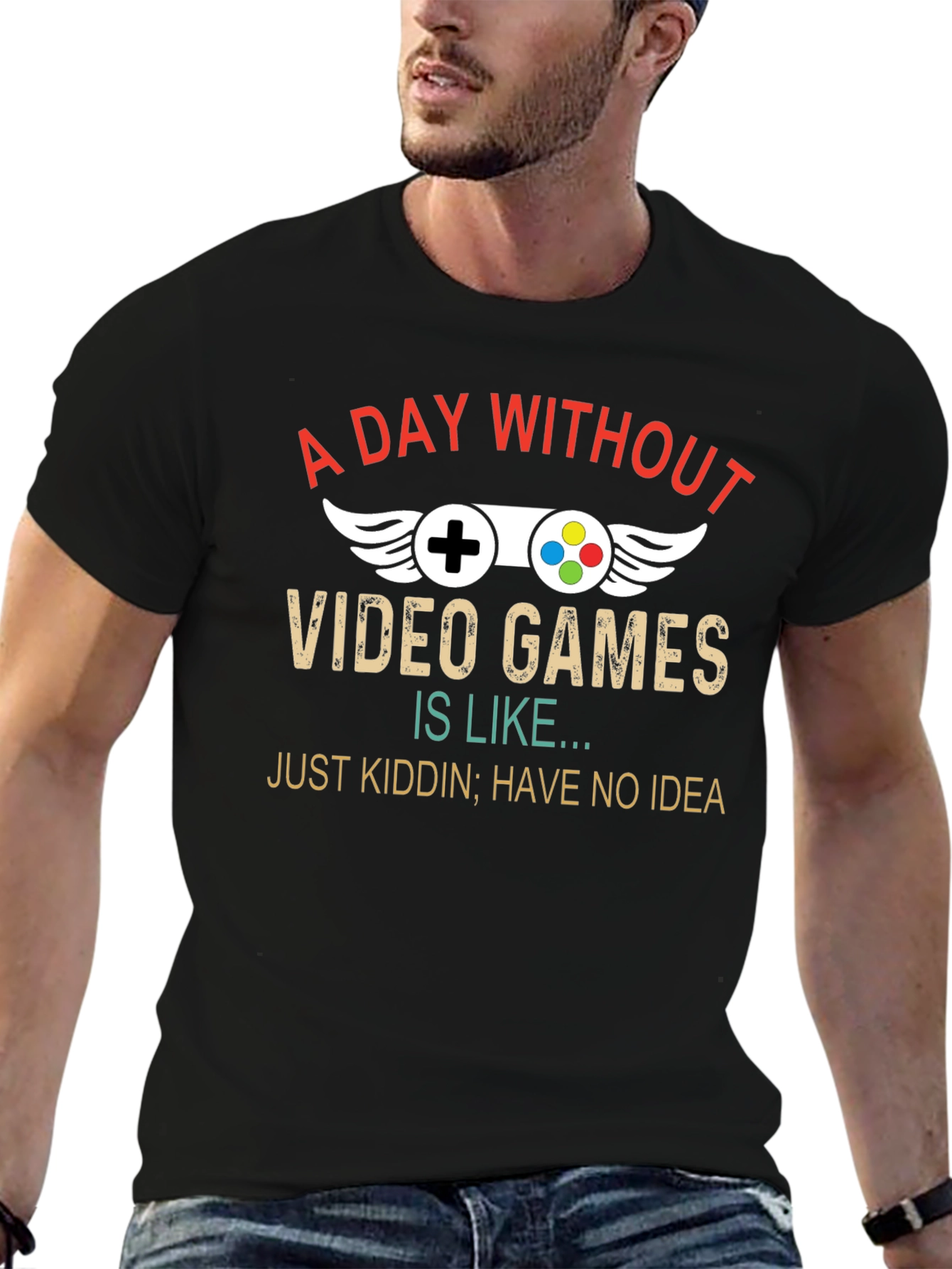 A Day Without Video Games Mens Black T-Shirt