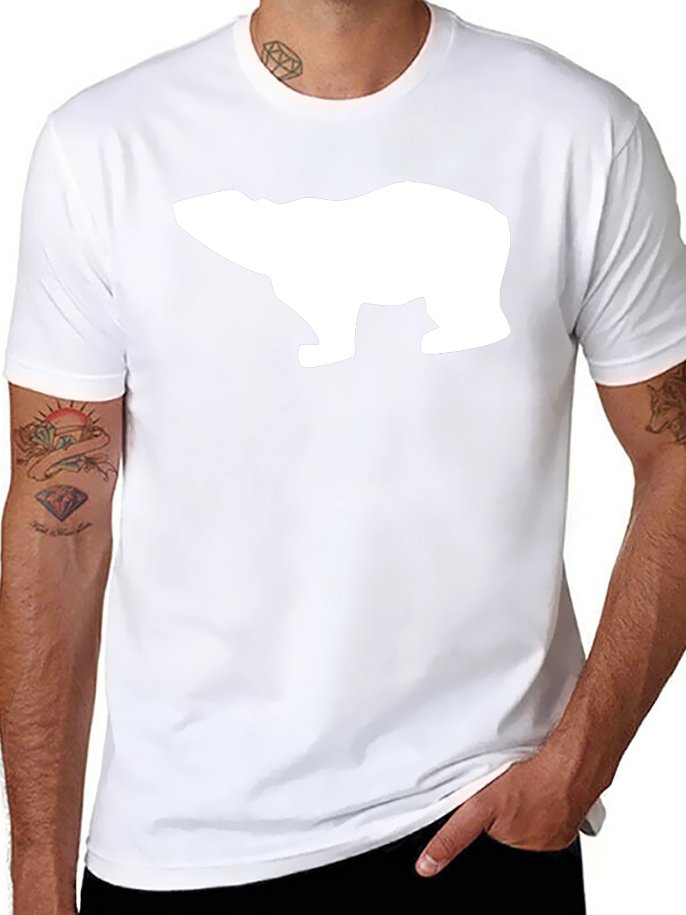 Cool Polar Bear Graphic Tee - Black Cotton T-Shirt