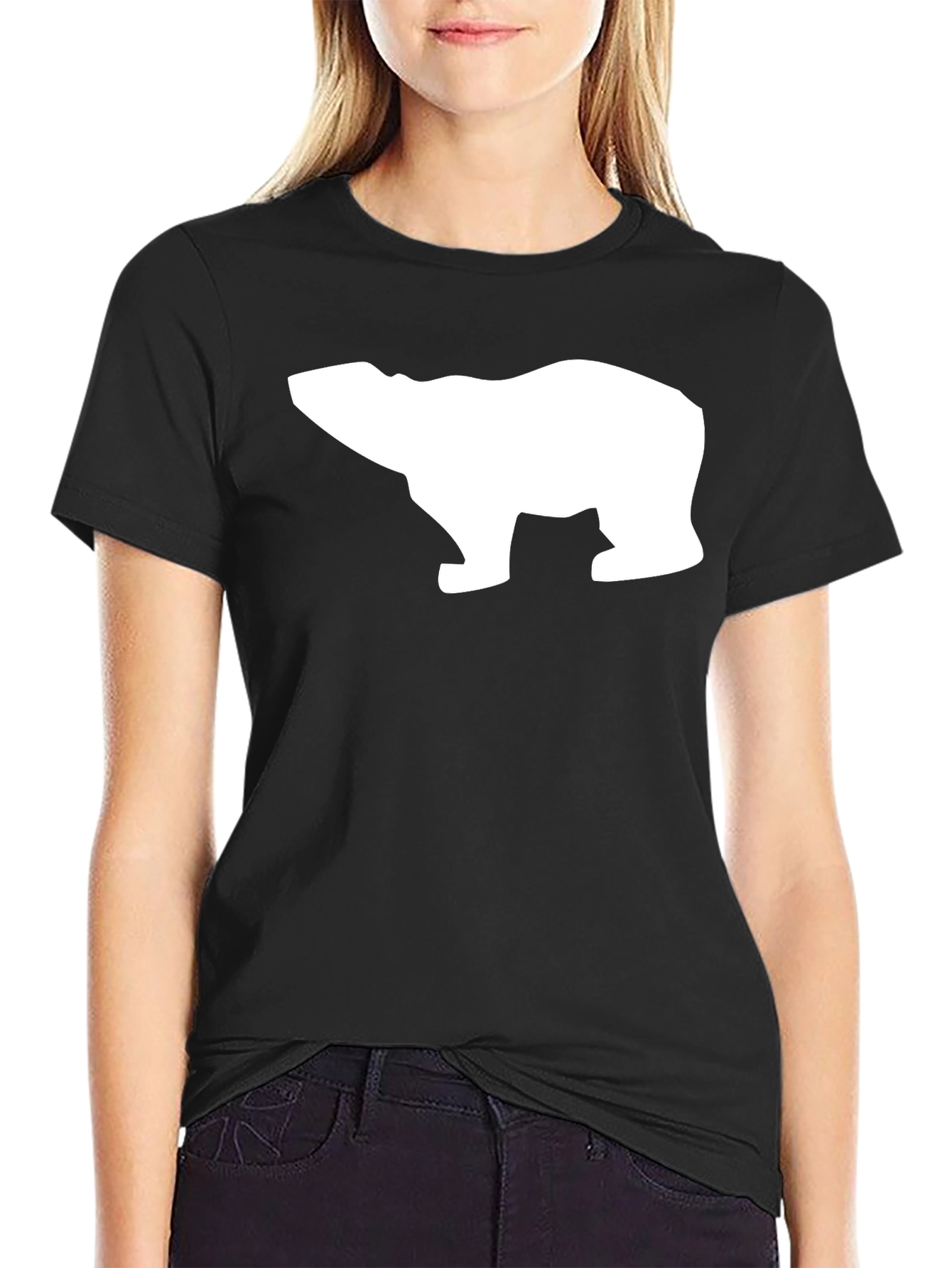 Cool Polar Bear Graphic Tee - Black Cotton T-Shirt