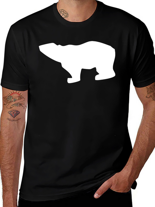 Cool Polar Bear Graphic Tee - Black Cotton T-Shirt
