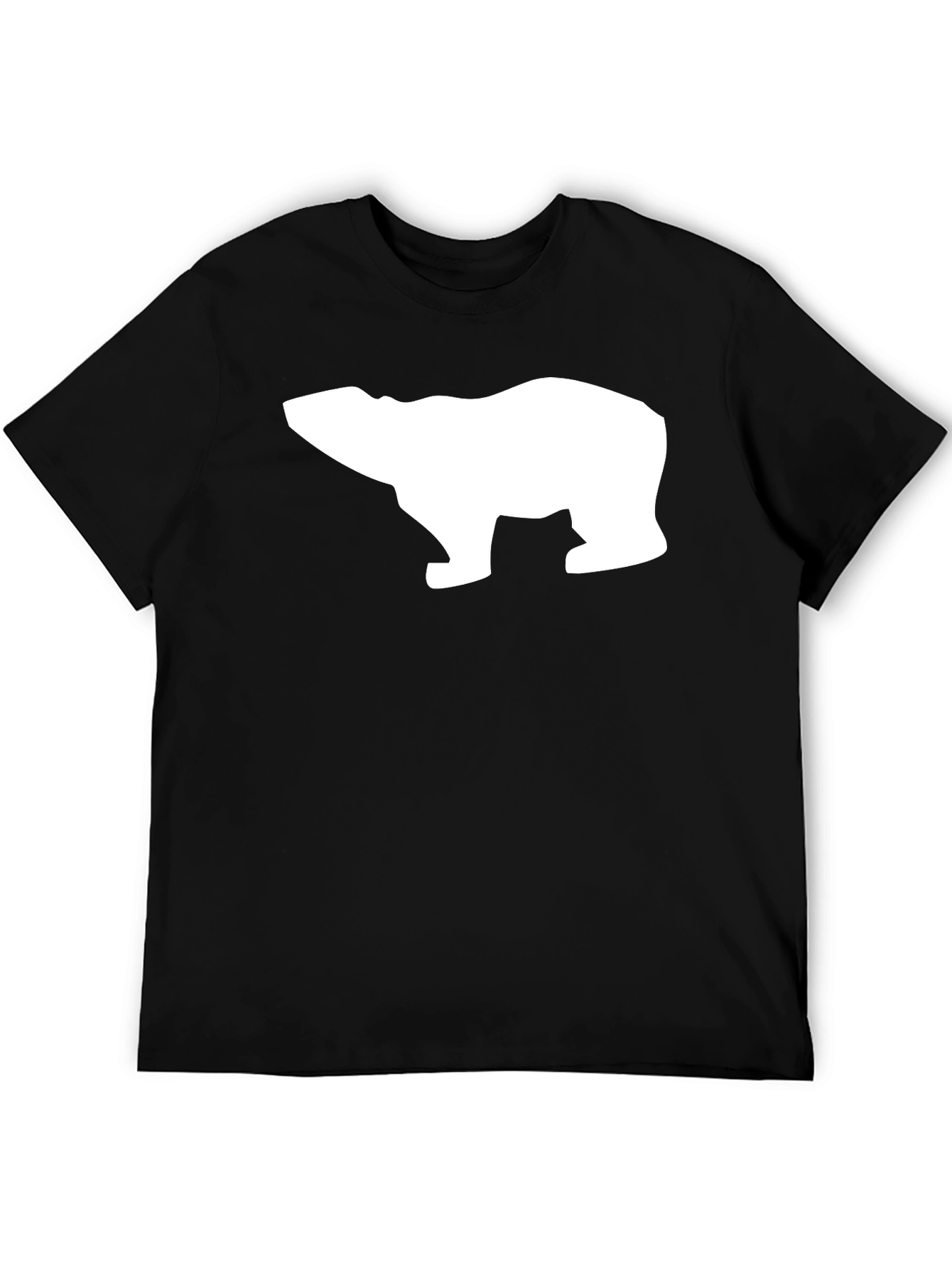 Cool Polar Bear Graphic Tee - Black Cotton T-Shirt