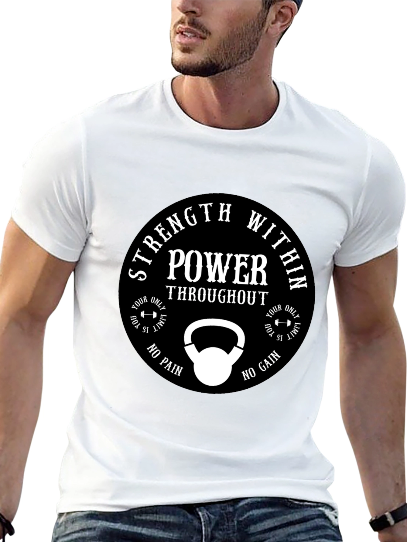 Strength Within Power Black Graphic T-Shirt