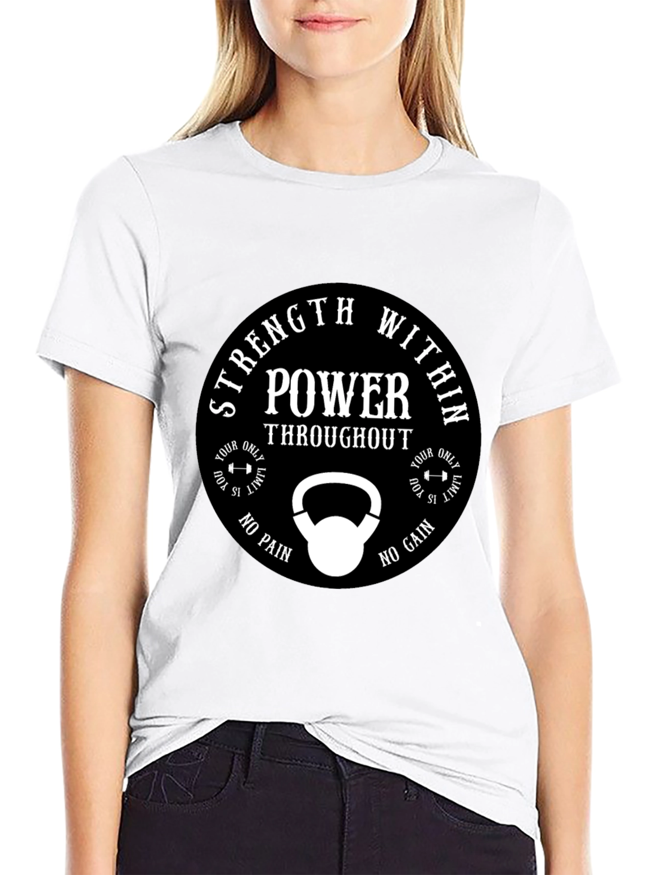 Strength Within Power Black Graphic T-Shirt