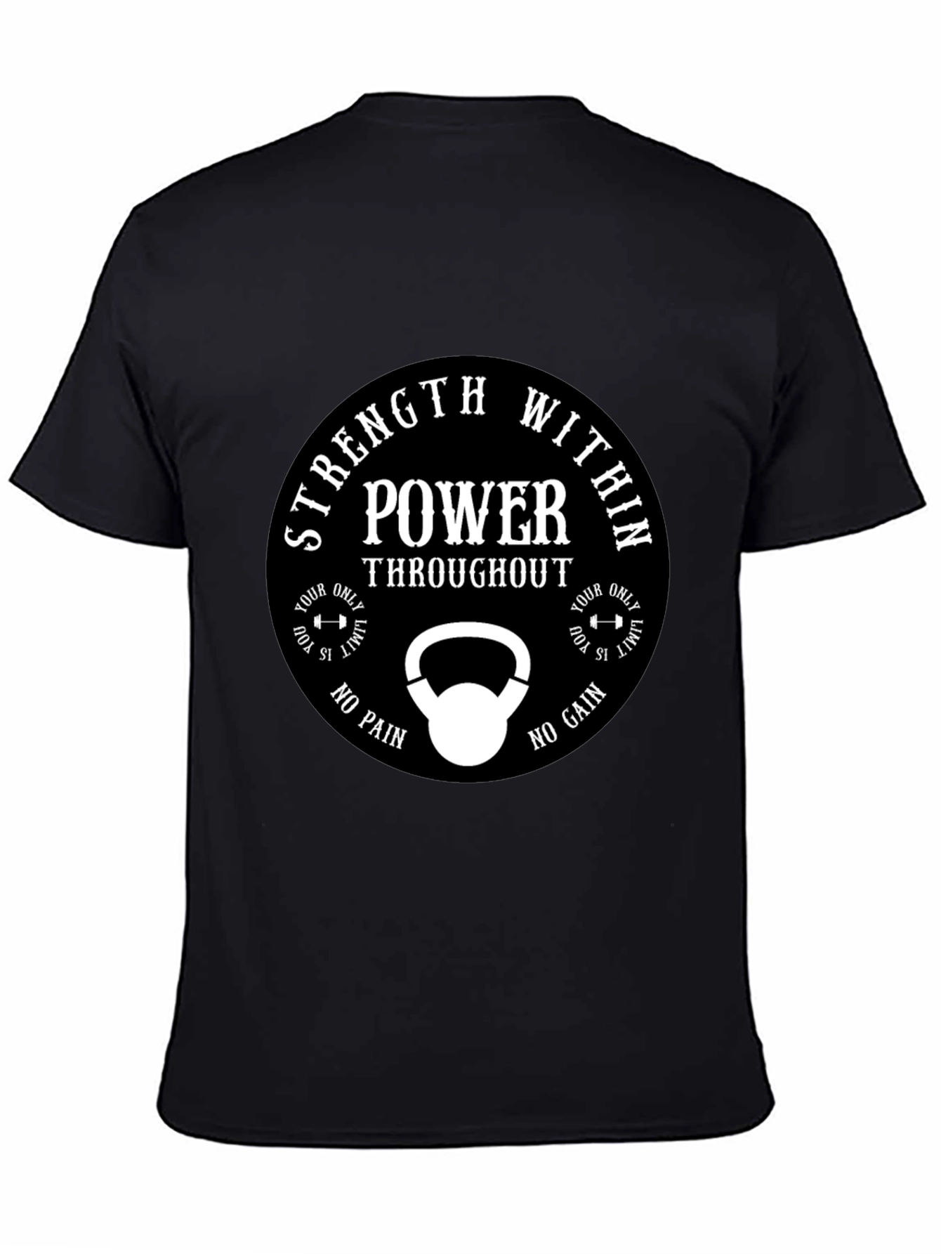 Strength Within Power Black Graphic T-Shirt