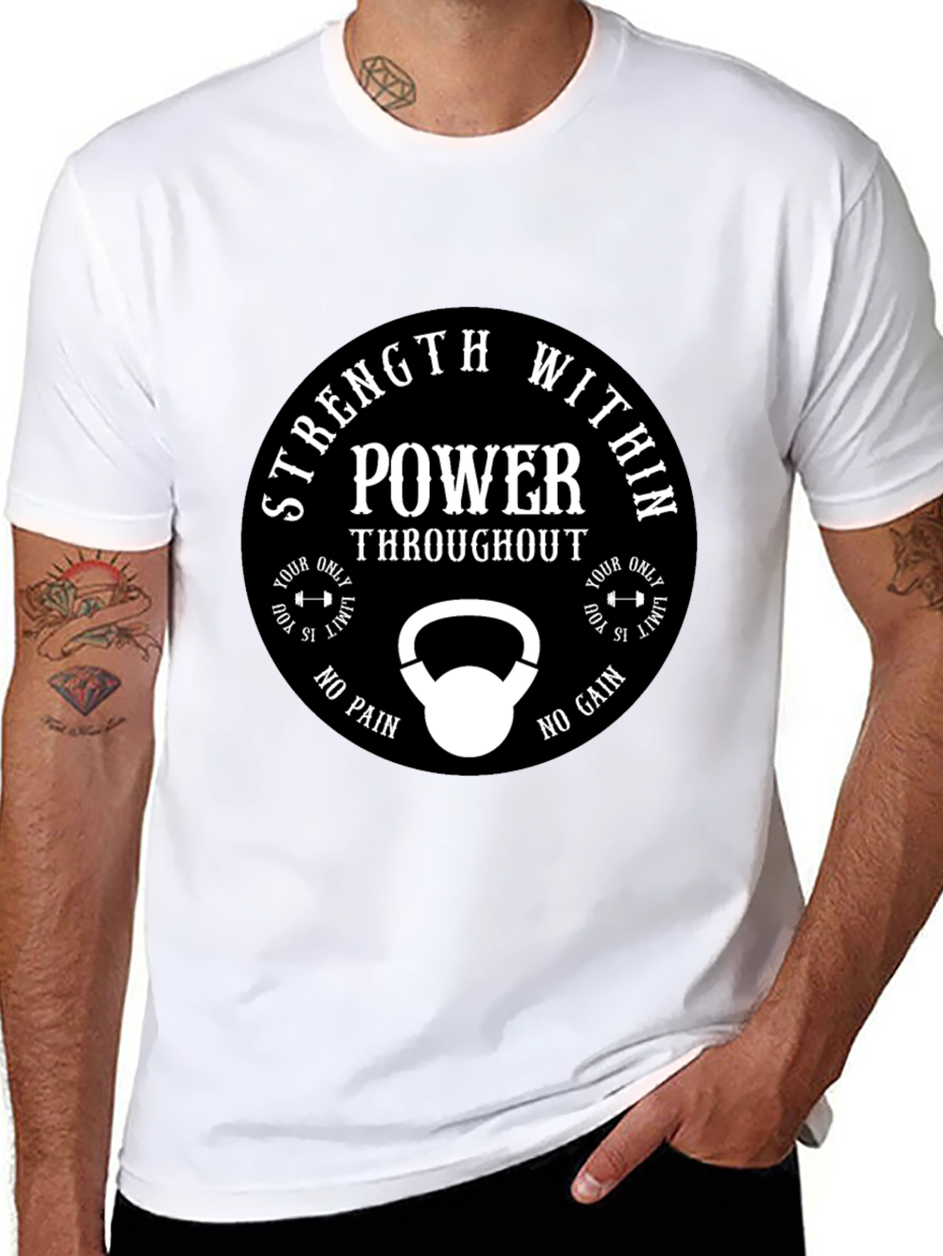Strength Within Power Black Graphic T-Shirt