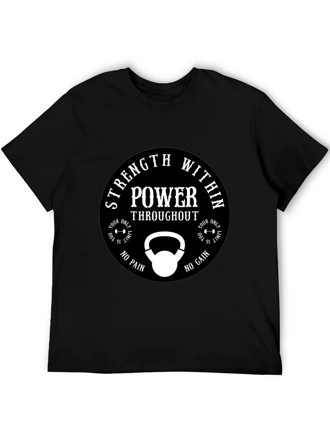 Strength Within Power Black Graphic T-Shirt