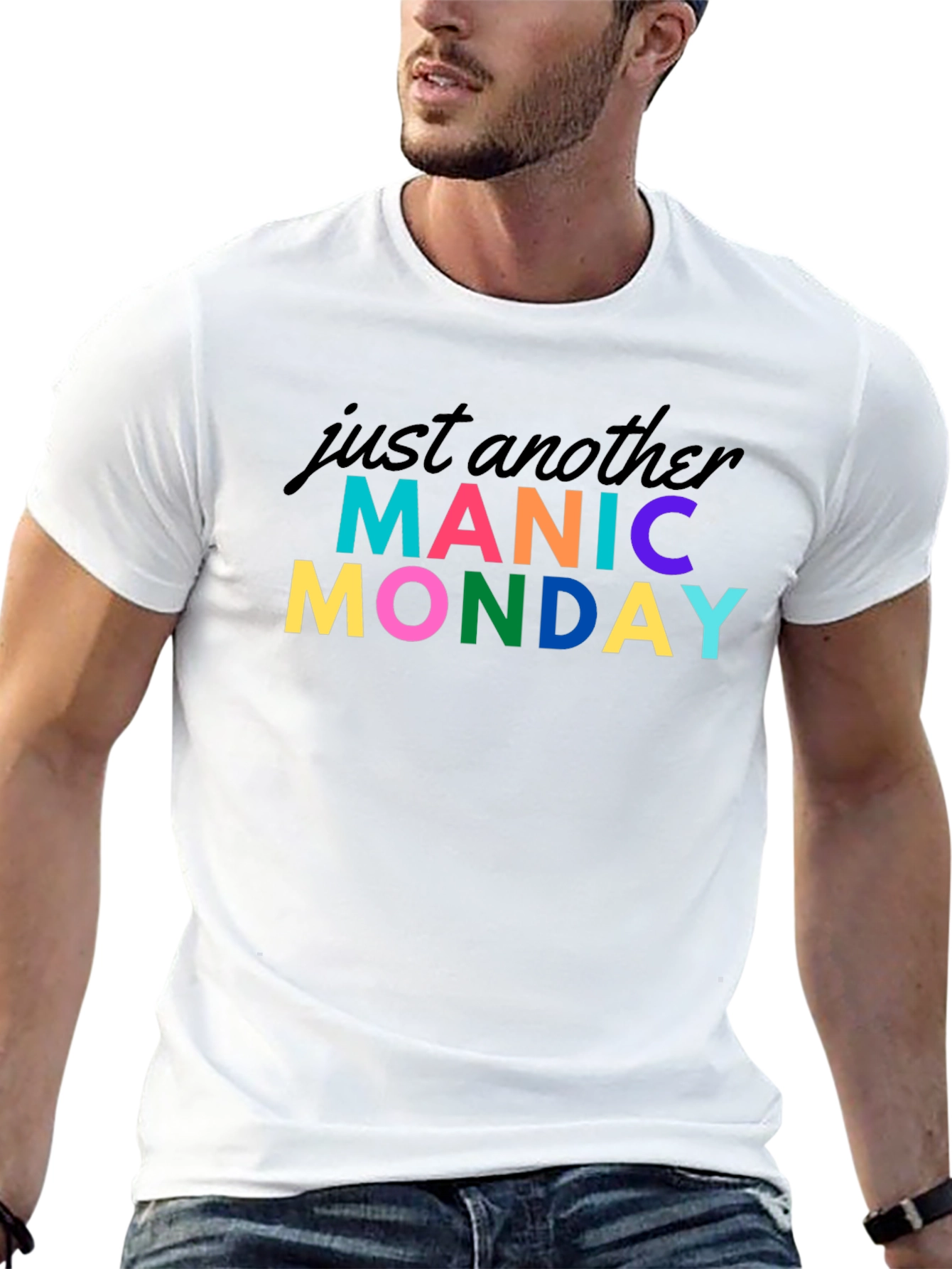 Manic Monday Graphic Tee - Black Cotton T-Shirt
